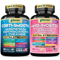 Parrox Cortisol & Myo-Inositol Supplement Bundle, Soothe & Smooth Bundle, 13-in-1 Cortisol Balance, Magnesium, Ashwagandha, L-Theanine, D-Chiro Inositol, Folate, Berberine, Chasteberry (150 Capsules) Parrox Au supplements