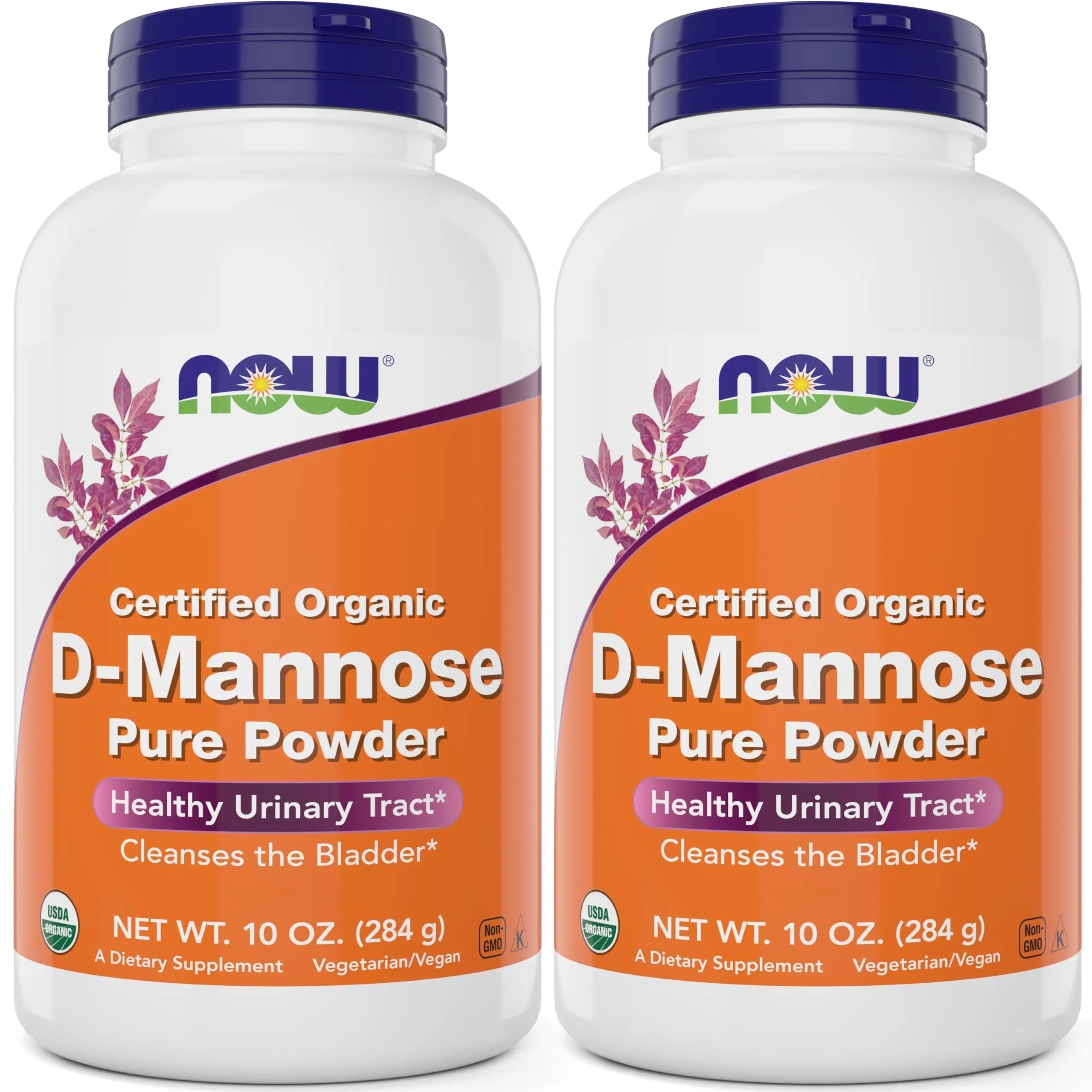 NOW Foods Pure, Organic D-Mannose 10 oz Powder (Pack of 2) - Bladder Cleanse and Urinary Tract Health Supplement - Non-GMO - Vegan Friendly - 2000mg / 2 Grams per Serving NOW Foods Au supplements
