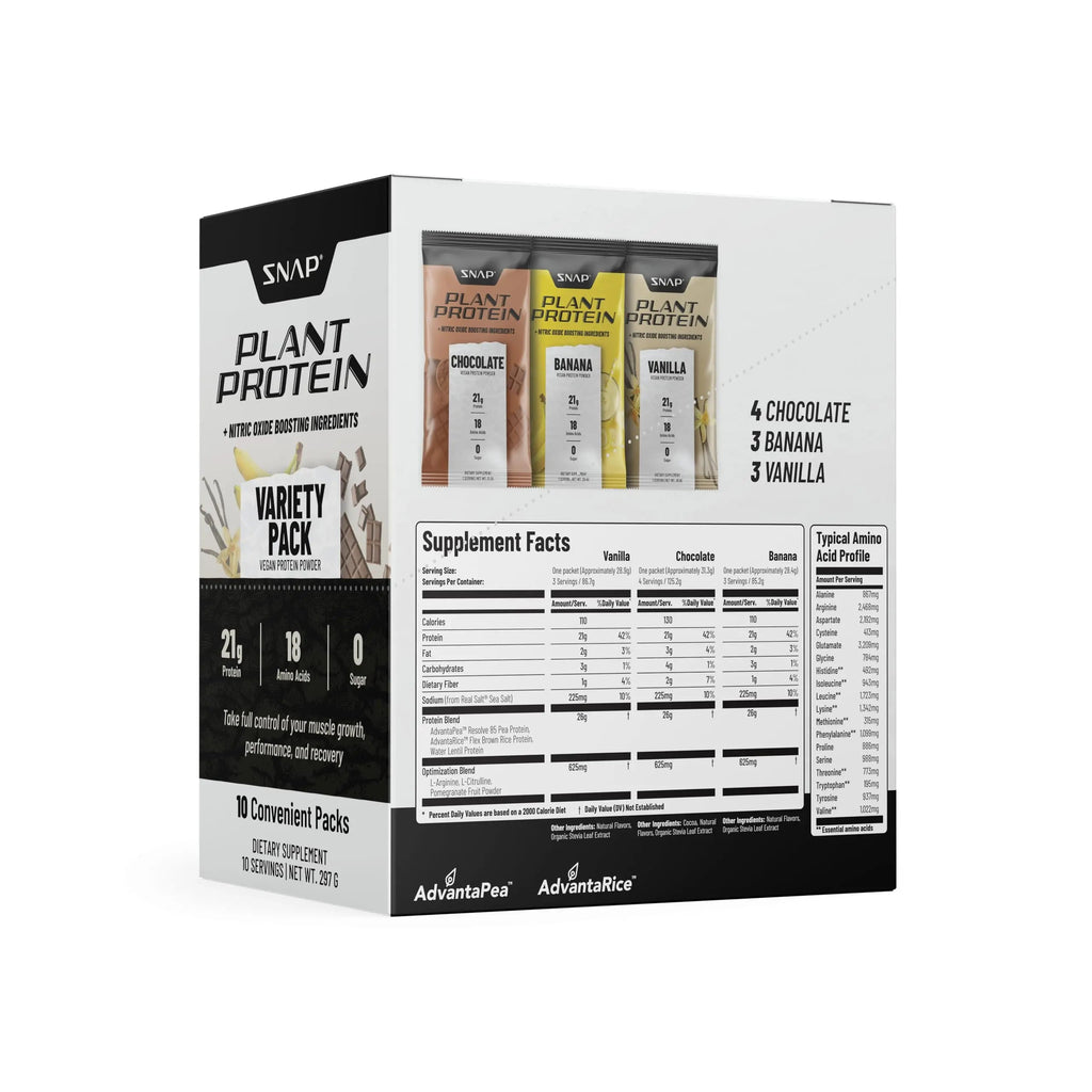 Snap Supplements 100% Plant Based Protein Powder Stick Packs with Nitric Oxide Booster Snap Supplements Au supplements