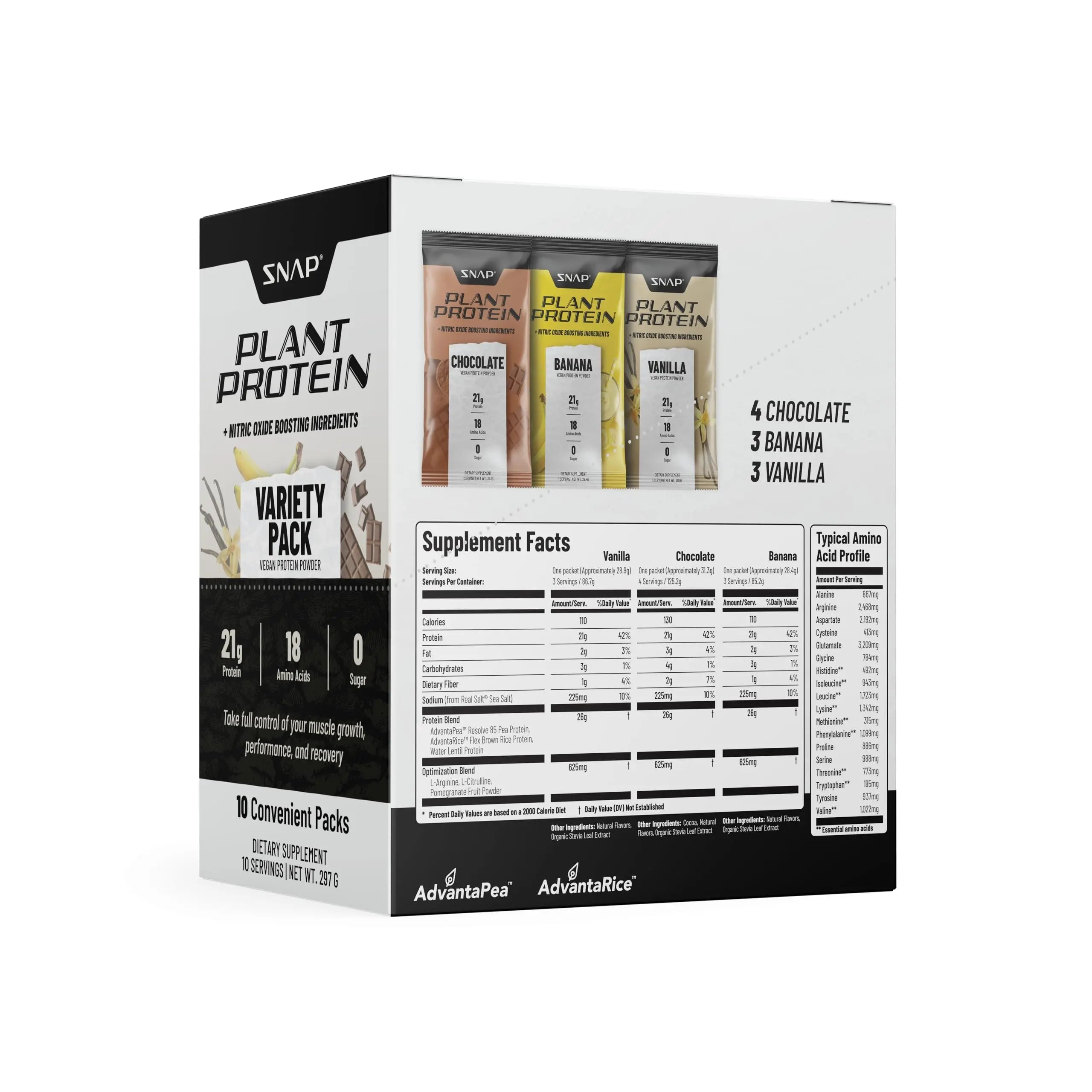 Snap Supplements 100% Plant Based Protein Powder Stick Packs with Nitric Oxide Booster Snap Supplements Au supplements