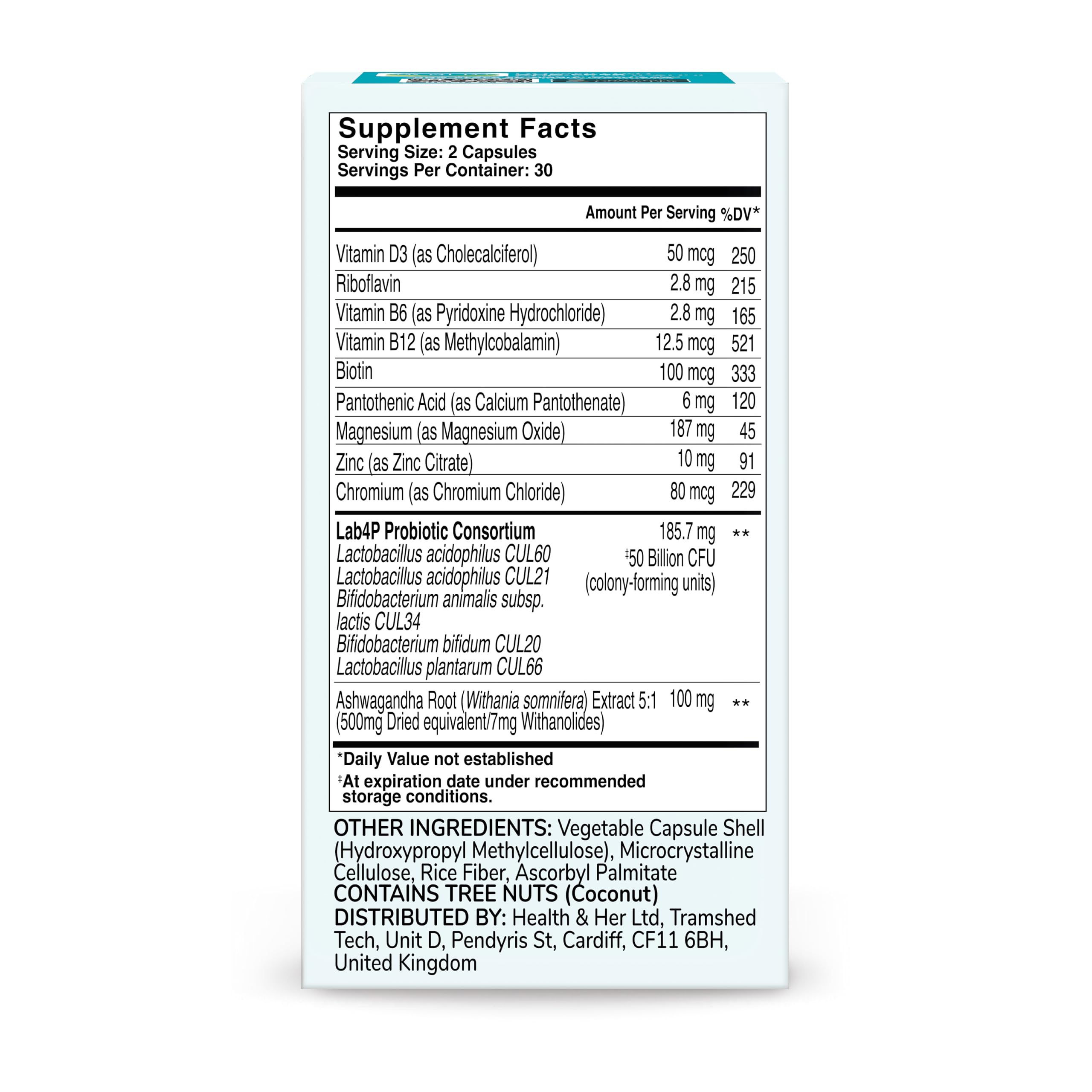 Health & Her Weight Management Probiotics for Women - Perimenopause & Menopause Supplement - Clinically Studied 50bn CFU Probiotics to Support Gut Health, Energy, Mood & Mind, Vegan (60 ct - 1 Month) Health and Her Au supplements