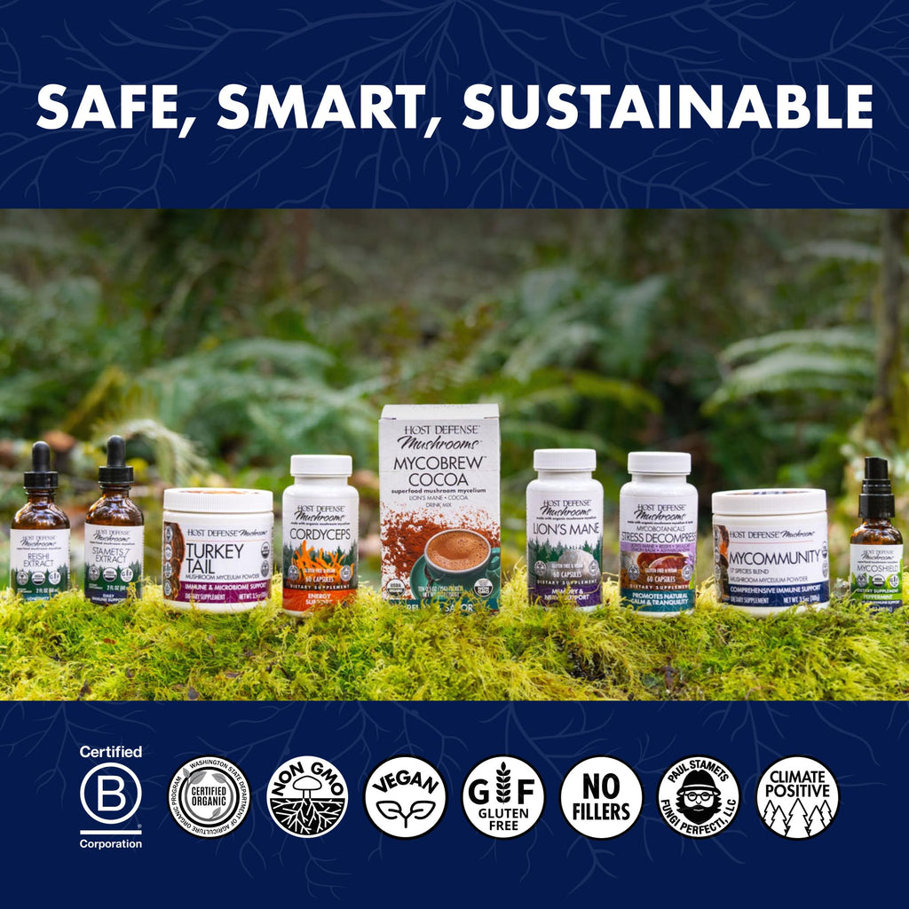 Host Defense Mushrooms Lion's Mane - Brain Health Support Supplement for Focus & Memory Function - Immune & Nervous System Support Supplement- 30 Capsules Host Defense Au supplements