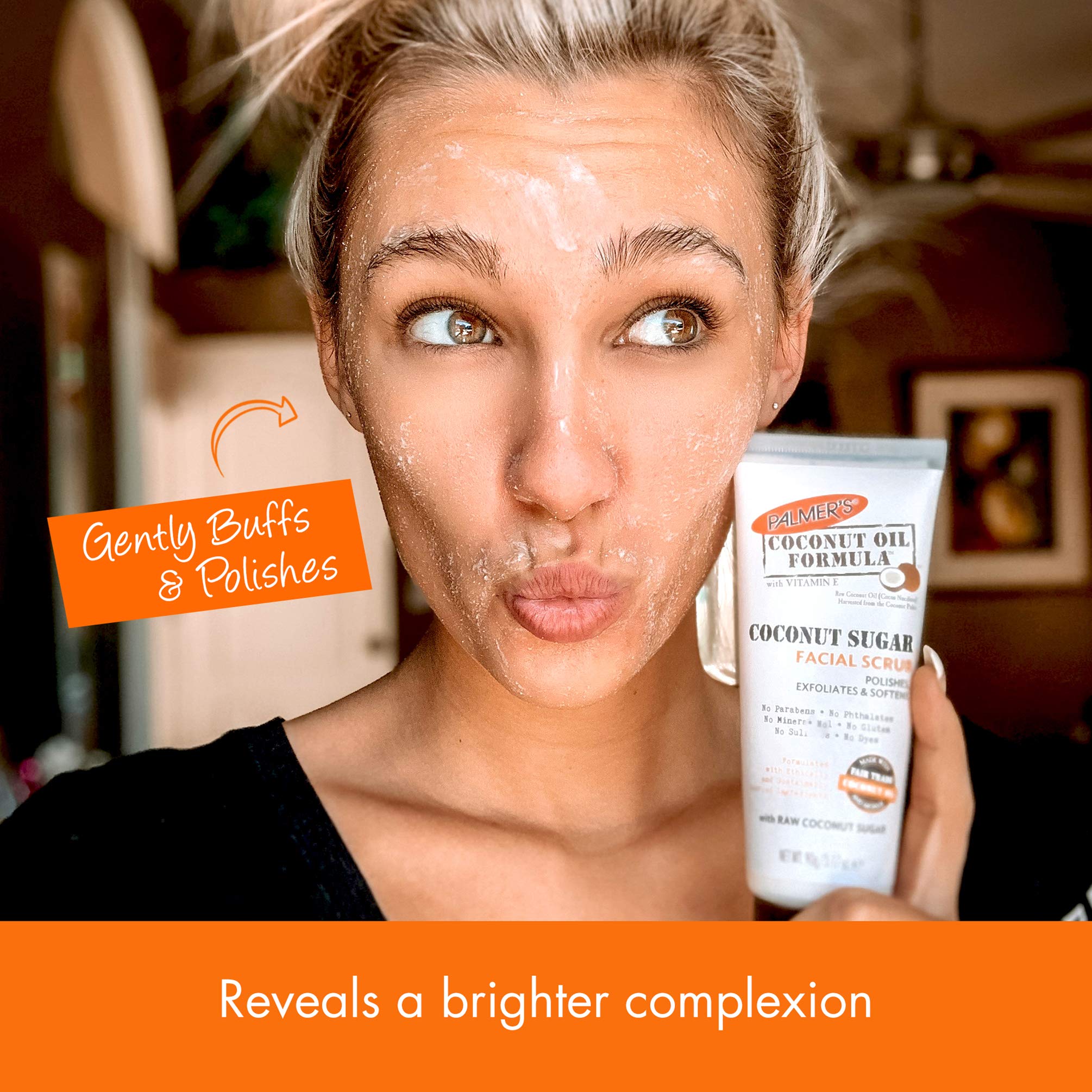 Palmer's Coconut Oil Formula Coconut Sugar Facial Scrub Exfoliator, Face Scrub to Gently