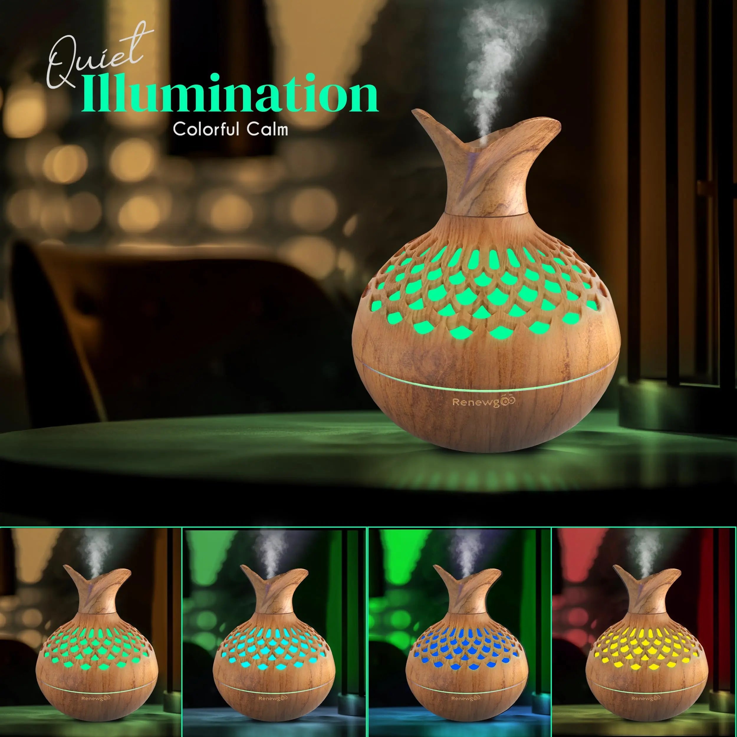 Aroma Diffuser for Essential Oils, Ultrasonic Aromatherapy Flower Oil Diffuser, Modern Cool Mist Renewgoo Au supplements