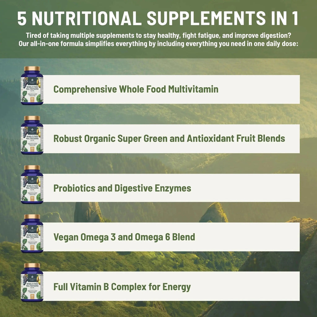 Abundant Earth Whole Food Multivitamin for Women, Daily Multi Vitamins Supplements for Men/Mens Multivitamins + B Complex, Probiotic Multi Enzyme Abundant Earth Au supplements