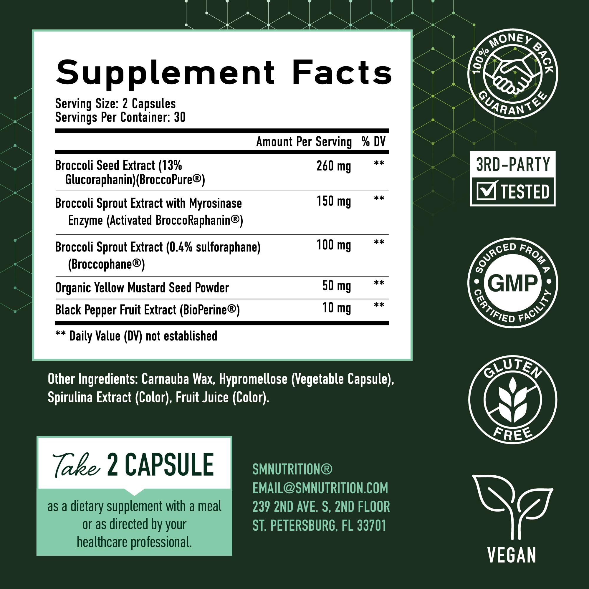 50MG Sulforaphane Supplement from Broccoli Sprouts | NRF2 Activation, Cellular Health & Immune Support | Glucoraphanin, Myrosinase & Antioxidants | Third-Party Tested