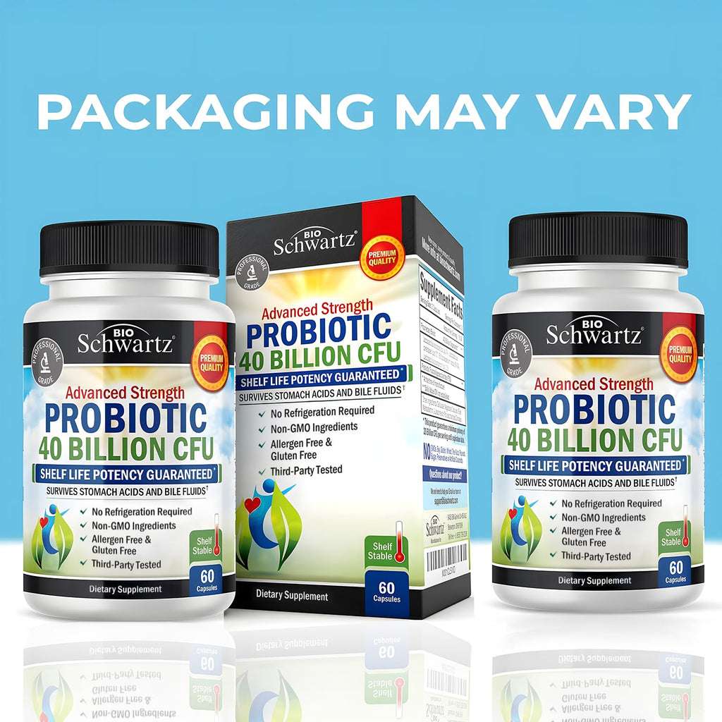 BioSchwartz Daily Probiotic Nutritional Supplement - 40 Billion CFU for Gut Health - Probiotics for Men and Women - Digestive Health with Astragalus