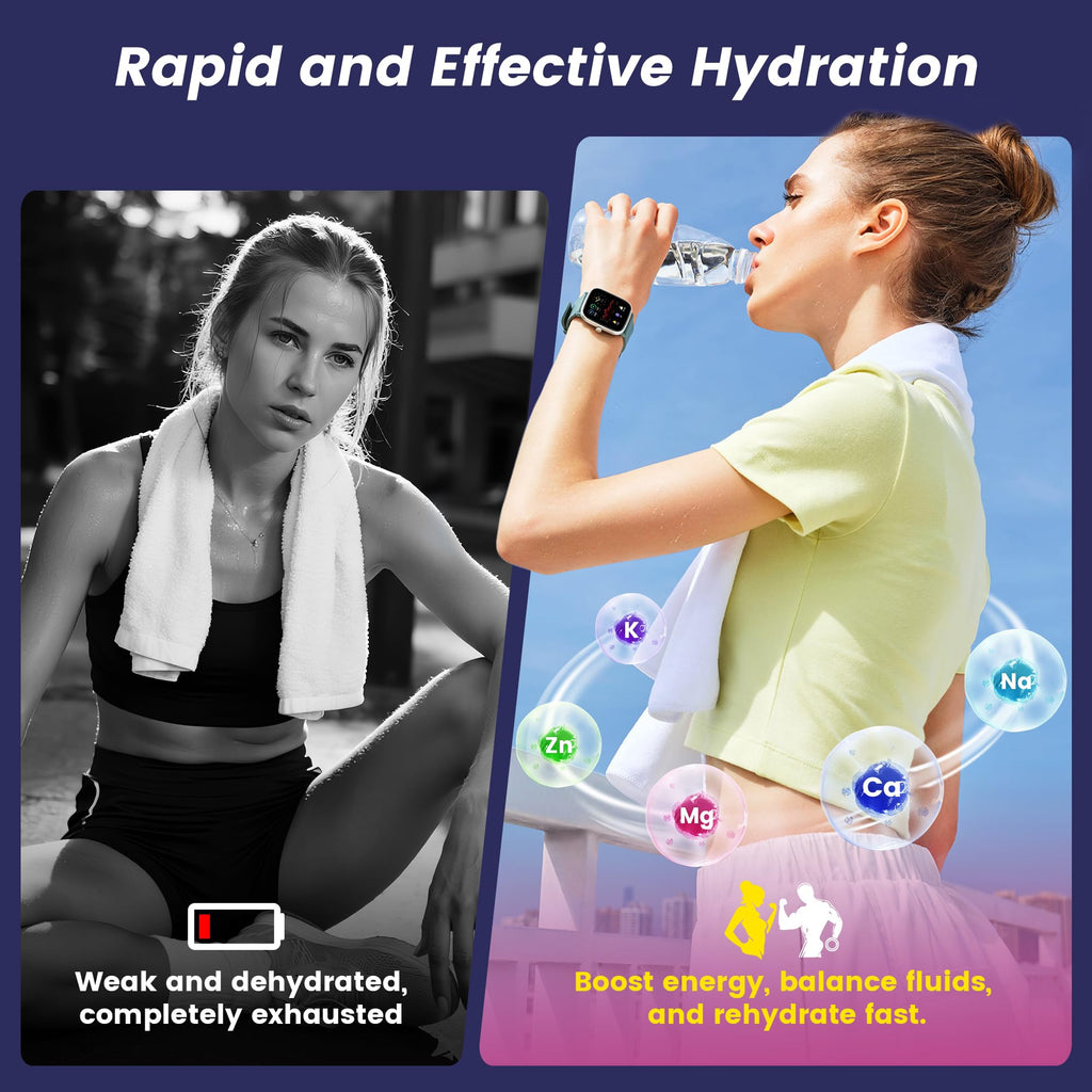 24 Sticks Electrolytes Powder Packets 7 Flavors Sugar Free Hydration Packets Liquid Daily IV Drink Mix, Low Sodium, Lemon Lime, Watermelon, Strawberry, Grape