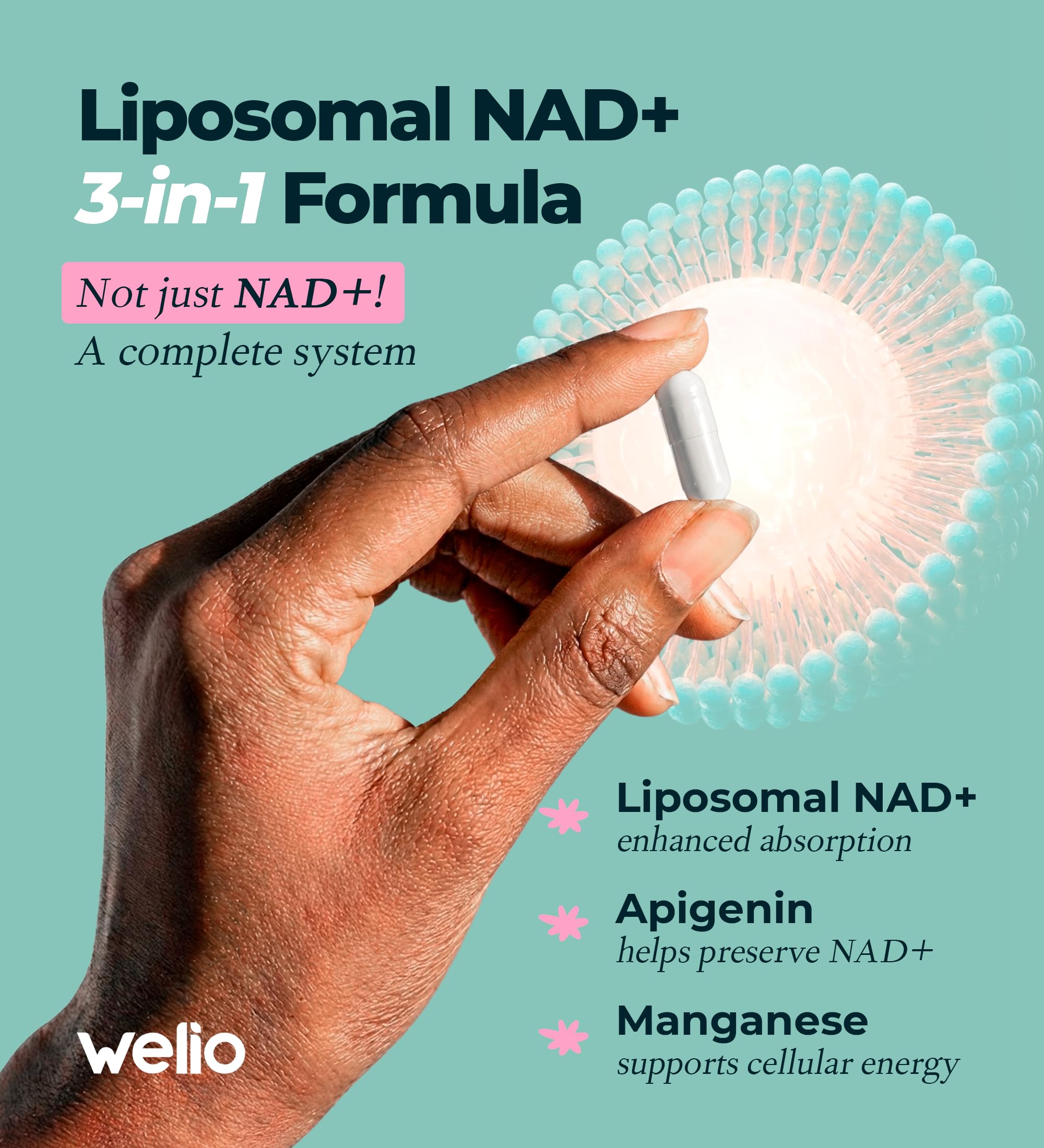 Liposomal NAD Supplement 601mg | Third-Party Tested, High Purity NAD+ | Anti-Aging & Cellular Health | NMN Supplement Alternative | Advanced NAD+ Supplement for Women & Men – 60 Capsules Welio Au supplements