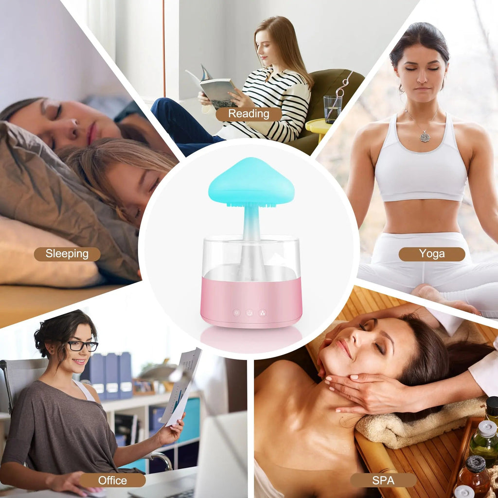 Rain Cloud Humidifier Water Drip, Mushroom Rain Cloud Diffuser, Raining Cloud Night Light Mriykio Au supplements