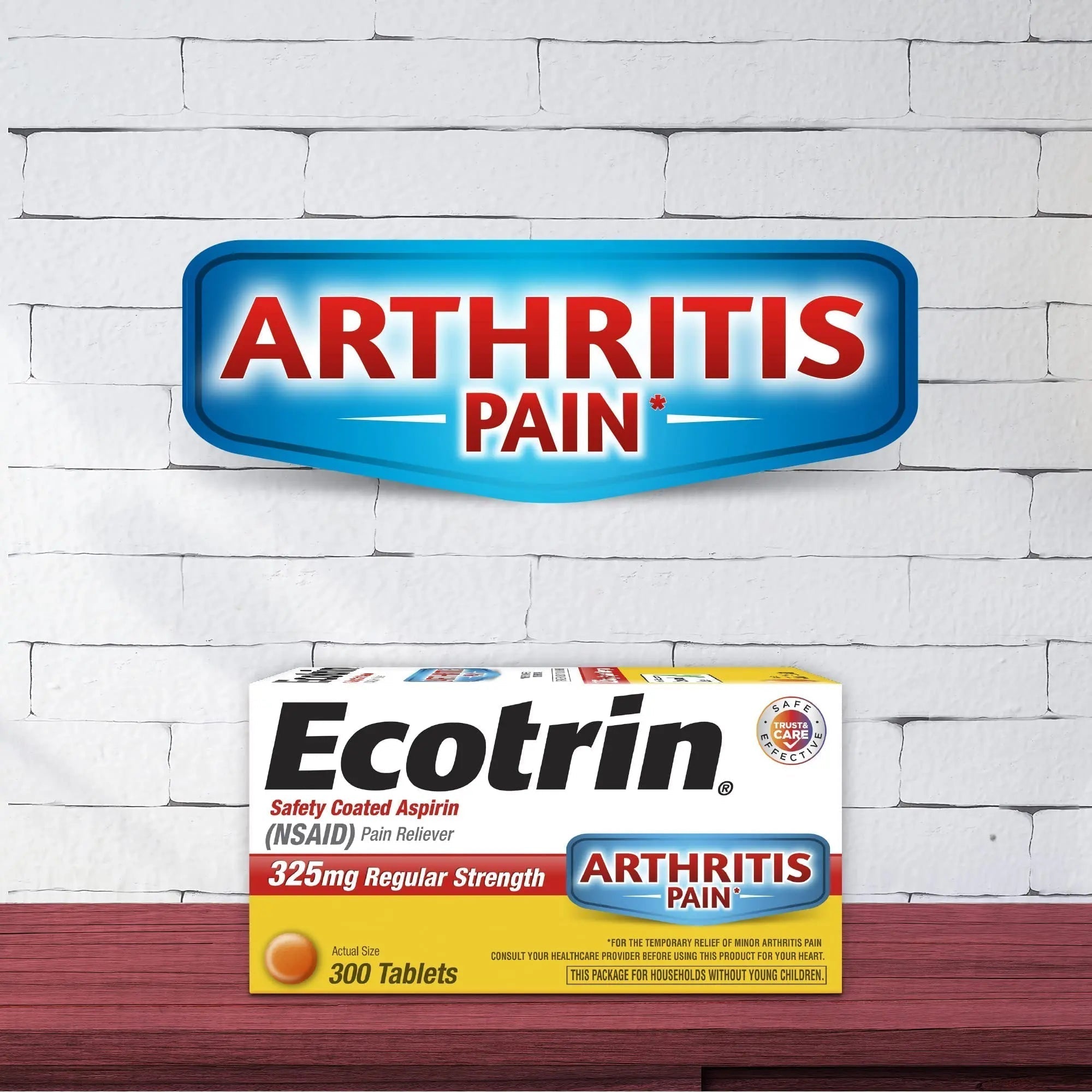 Ecotrin Regular Strength 325mg Aspirin Safetey Coated Tablets, Arthritis, Toothache & Headache Relief Designed to Protect the Stomach, 125 Count Ecotrin Au supplements