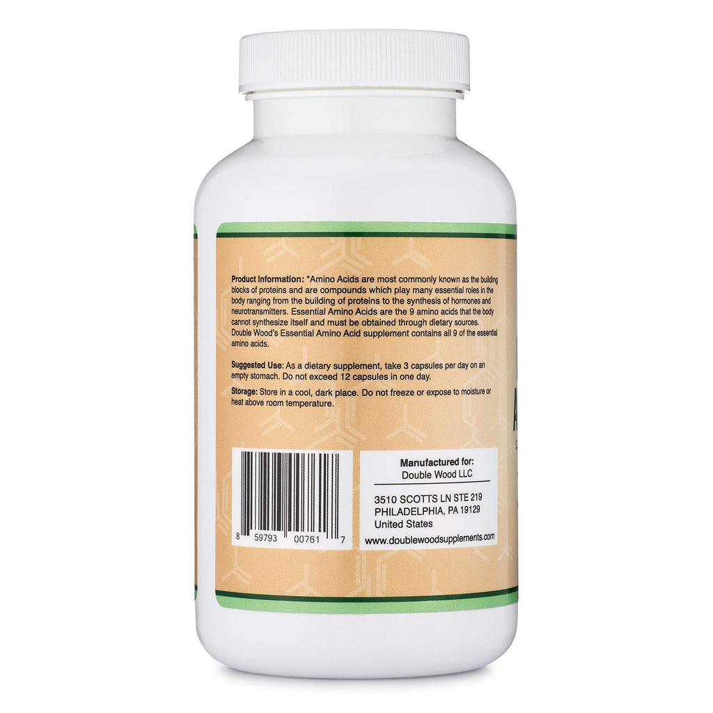 Essential Amino Acids - 1 Gram Per Serving Powder Blend of All 9 Essential Aminos (EAA) and All Branched-Chain Aminos (BCAAs) (Leucine, Isoleucine, Valine) 225 Capsules