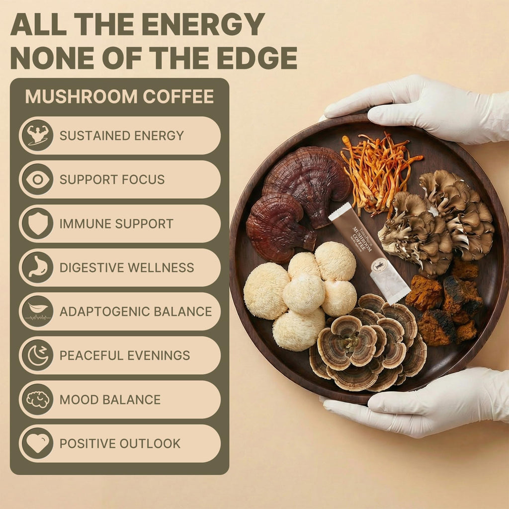 TerraPrecis Mushroom Coffee with 6 Adaptogens Mushrooms Supplement for Organic Lion's Mane&Reishi,Chaga&Other, Instant Coffee with MCT Oil& Arabica for Energy,Focus&Immune Support (30 Servings) TerraPrecis Au supplements