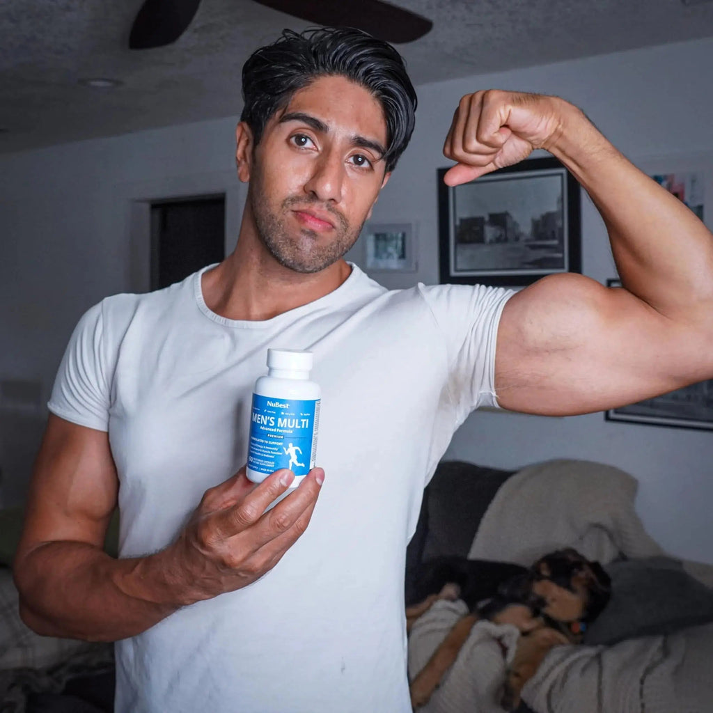 Multivitamin for Men with 38 Key Nutrients, B Complex, D3, A, C, Zinc, Magnesium, Calcium, Asian Ginseng, Ashwagandha, Turmeric for Bones, Muscle NuBest Au supplements