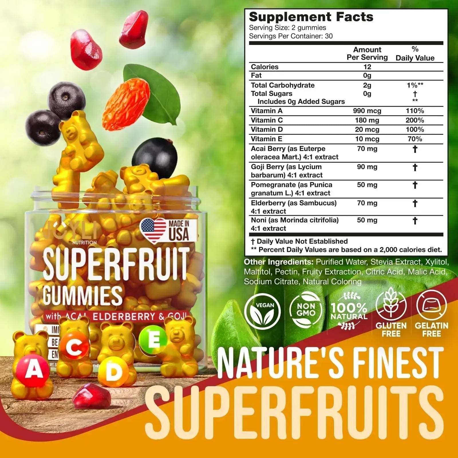 Joyli Superfruit Gummies - Sugar-Free Fruit Multivitamin Gummies for Adults - Natural JOYLI Nutrition Au supplements