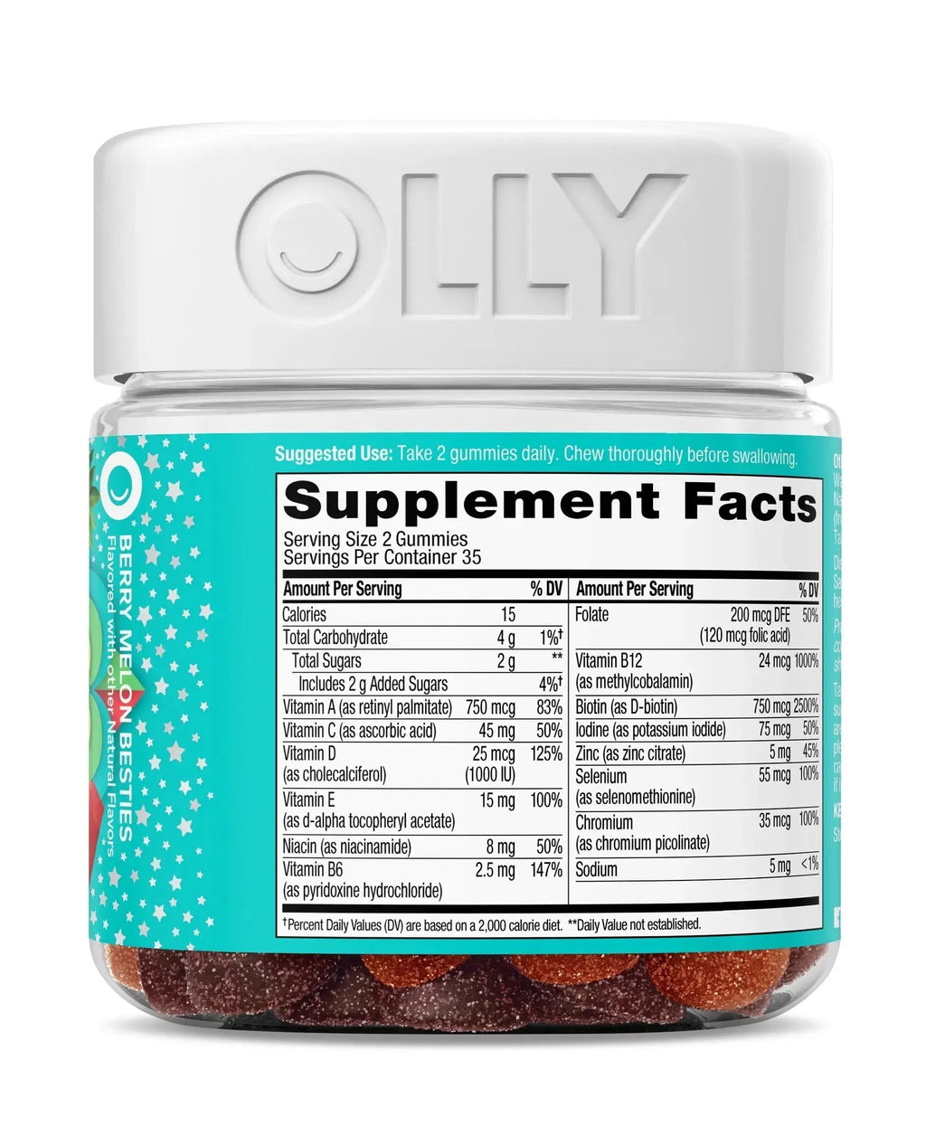 OLLY Teen Girl Multi Gummy, Healthy Skin and Immune Support, 15 Essential Vitamins, Biotin, Zinc, Calcium, Chewable Multivitamin OLLY Au supplements