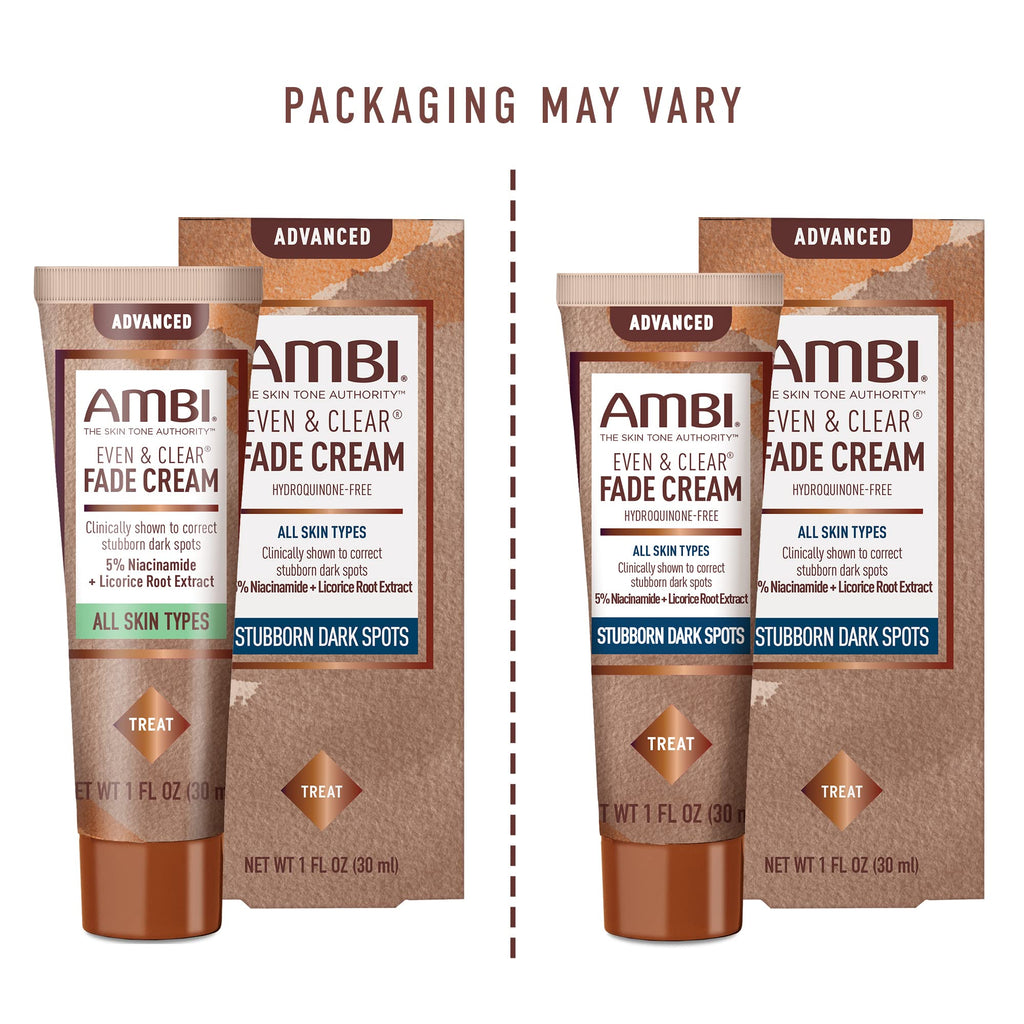 Ambi Even & Clear Advanced Fade Cream, Hydroquinone-free, Hyperpigmentation Treatment, Stubborn Dark Spot Corrector, Results In As Little As 2-3 Weeks