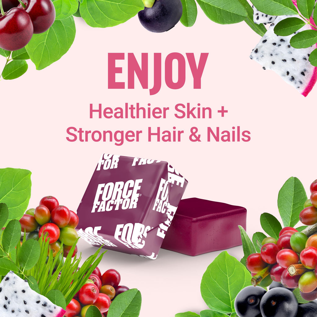 Force Factor Collagen Boosting Superfoods, Vegan Collagen Booster for Women, with Biotin, Hyaluronic Acid, and Vitamin C, for Hair, Skin, Nails, & Joint Support