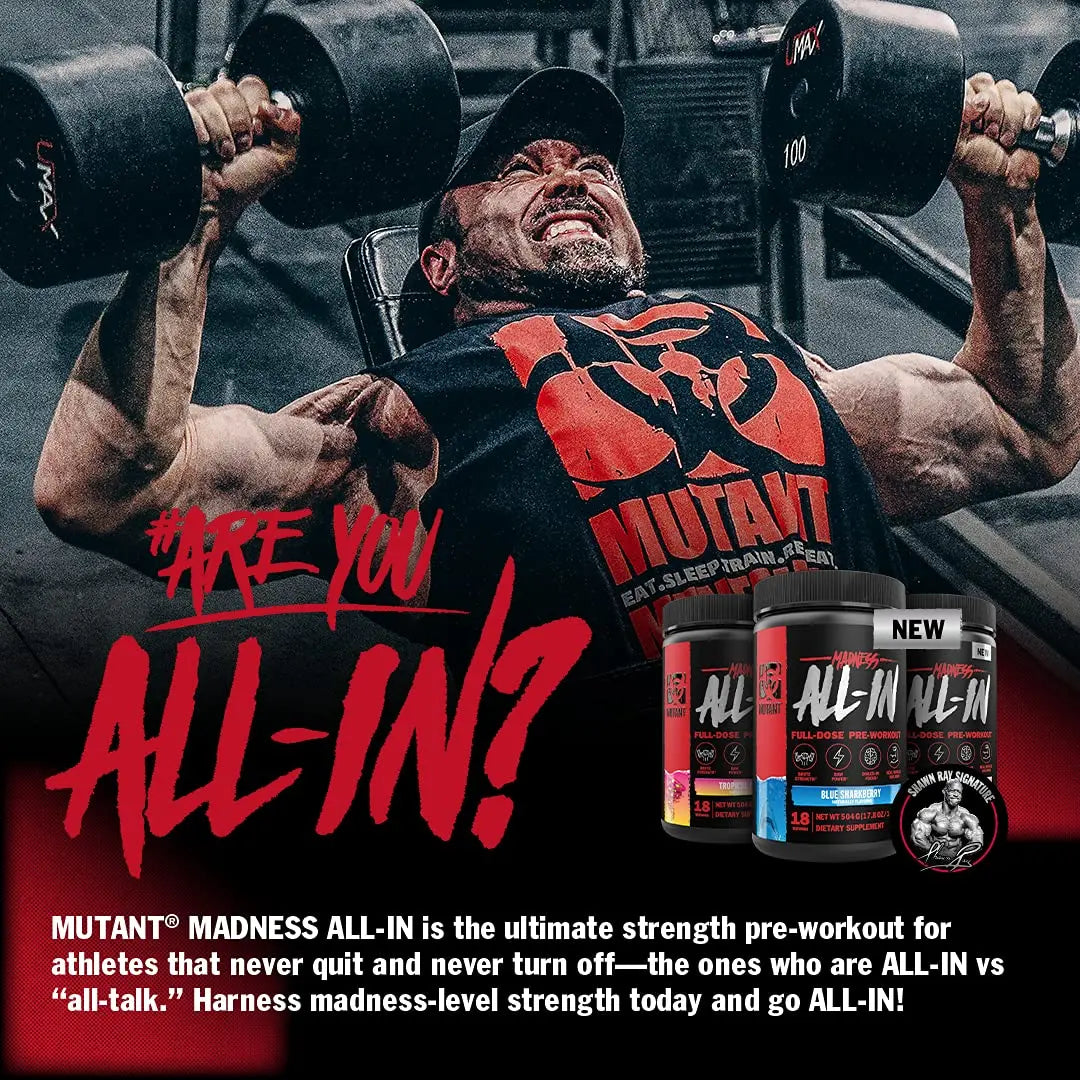Mutant Madness All-in | Full Dosed Pre-Workout - Tropical Cyclone - 18 Serving - 504 g Mutant Au supplements