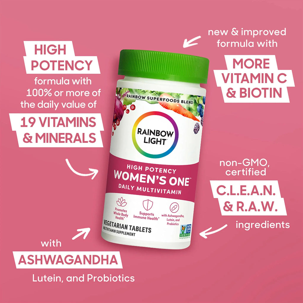 Rainbow Light Multivitamin for Women, Vitamin C, D & Zinc, Probiotics, Women’s One Rainbow Light Au supplements