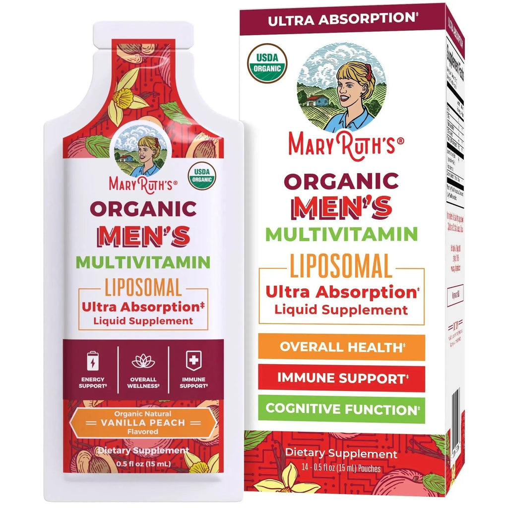 MaryRuth Organics Multivitamin for Men | USDA Organic | Sugar Free Mens Multivitamin Liposomal | Liquid Vitamins for Men | MARYRUTH'S Au supplements