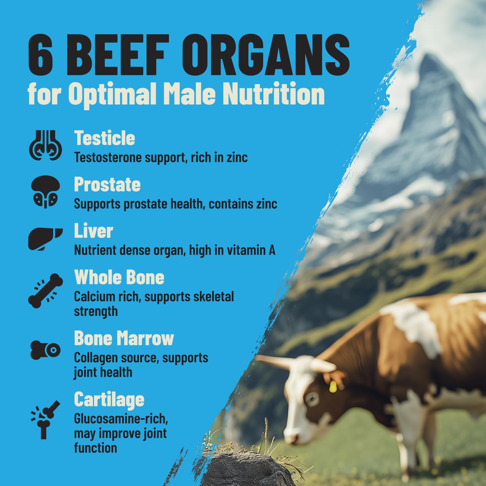 Grass Fed Beef Organ Supplement for Men - Male Optimization Pills - 6 Vital Beef Organs to Drive Prostate Health & Peak Performance, Made in USA, 90 Capsules (2 Pack) PRIMAL FURY Au supplements