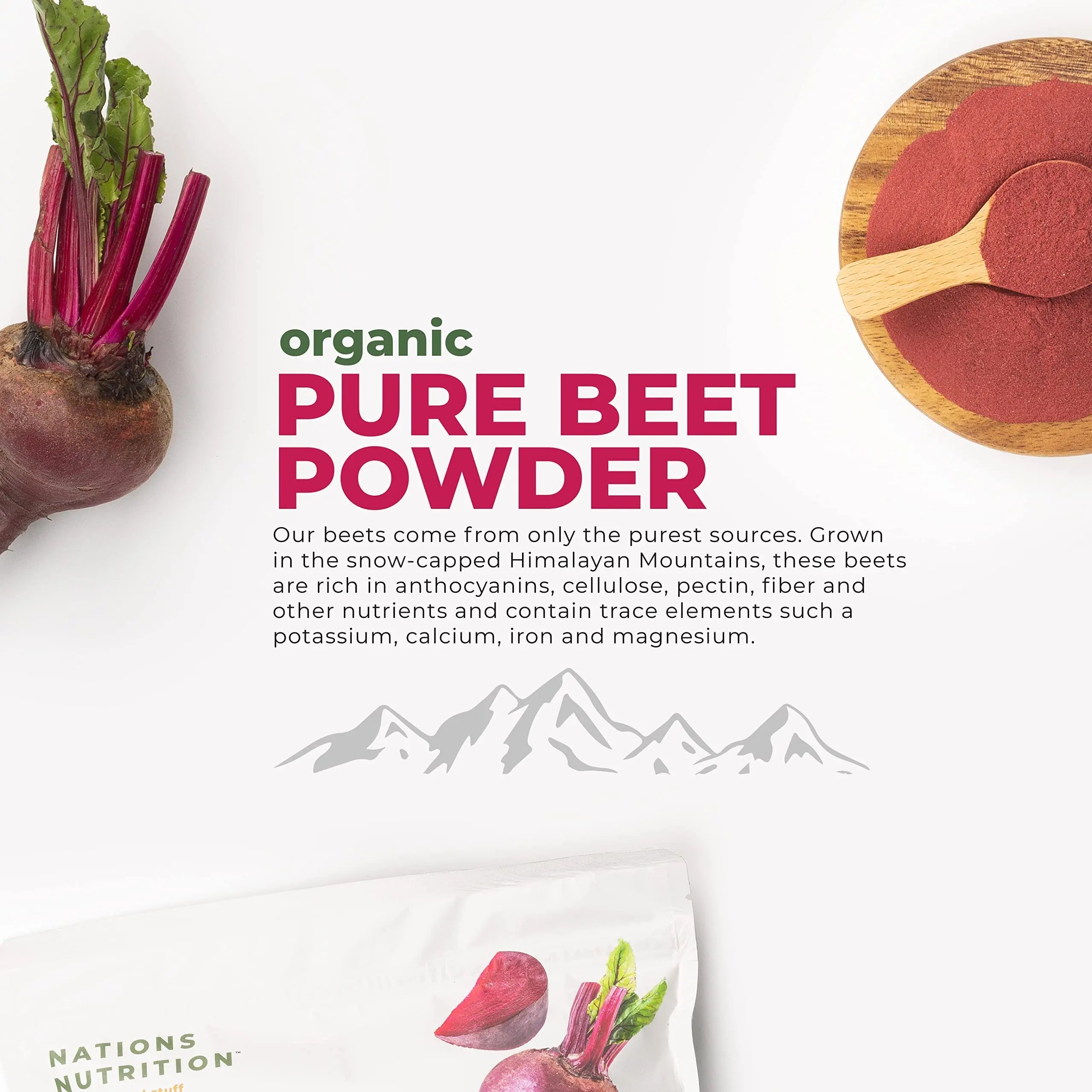 Nations Nutrition Pure Beet Root Powder Organic - Nitric Oxide Circulation Superfood Nations Nutrition Au supplements