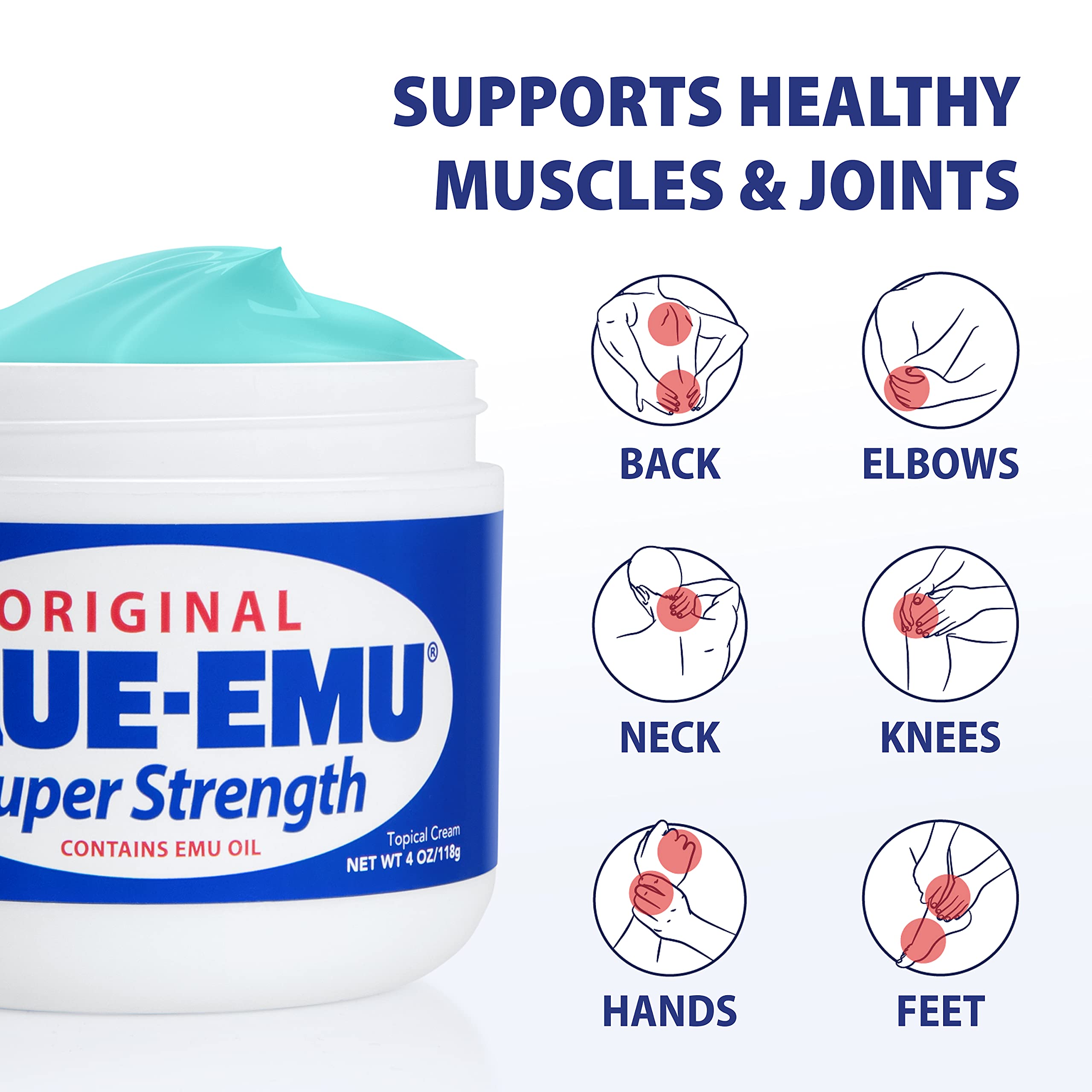 Blue-Emu Original Super Strength Cream, Soothing Muscle & Joint Support, 4 Oz BLUE-EMU Au supplements