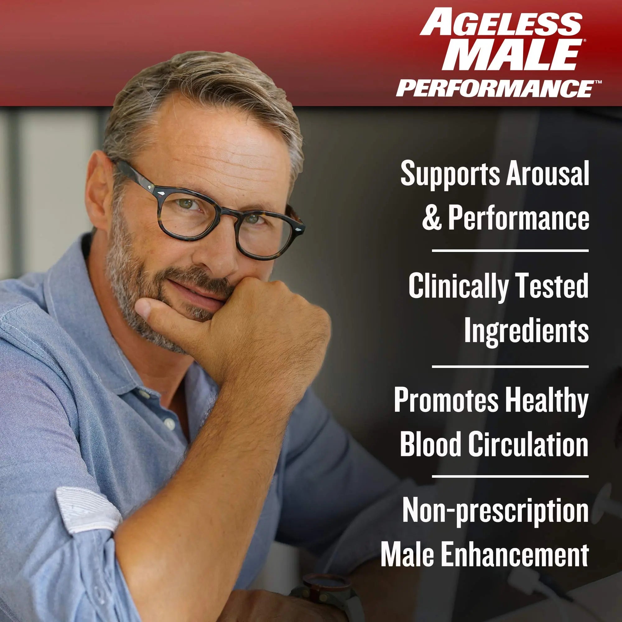Ageless Male Performance Nitric Oxide Booster for Men - Promote Blood Circulation New Vitality Au supplements