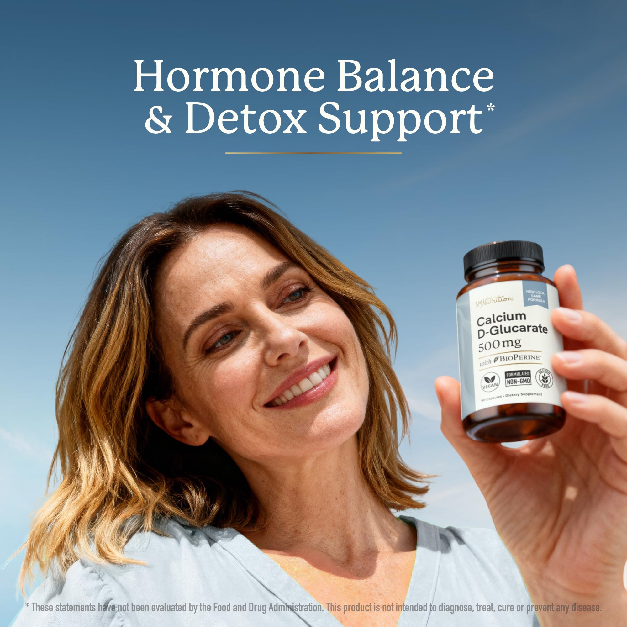 Calcium D-Glucarate | 500MG | CDG for Liver Detox and Cleanse, Hormone Balance, and Menopause Support | Calcium Supplement | Vegan, Non-GMO, Third-Party Tested | 90 Capsules (3-Month Supply) SMNutrition Au supplements
