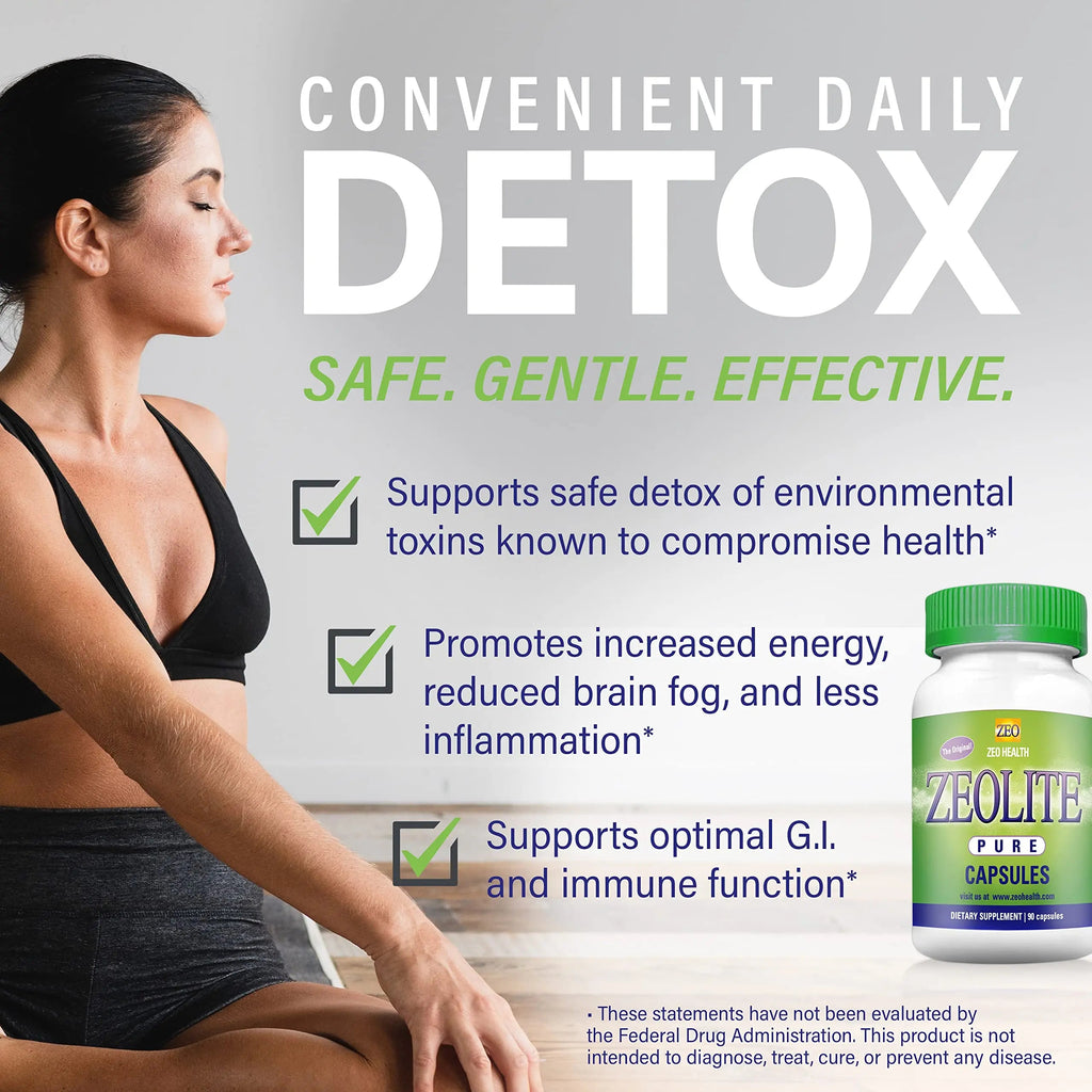 Zeolite Pure Capsules | Zeolite Detox, Extra Strength | Pure, Full Body Cleanse for Women Zeo Health Au supplements