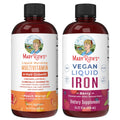 MaryRuth's MaryRuth's Liquid Morning Multivitamin +Hair Growth (Peach Mango, 15.22oz) & Iron Liquid (Berry) | Clean Label Project Verified® | MARYRUTH'S Au supplements