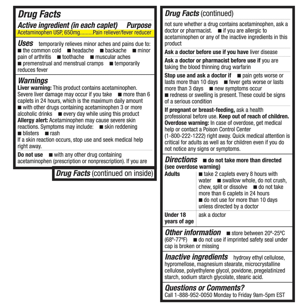 HealthA2Z® Pain Relief Extended Release | Acetaminophen 650mg | 8 Hours | Arthiritis Pain | Pain Reliever - Fever Reducer | Contains no Aspirin | (250 Caplets) HealthA2Z Au supplements
