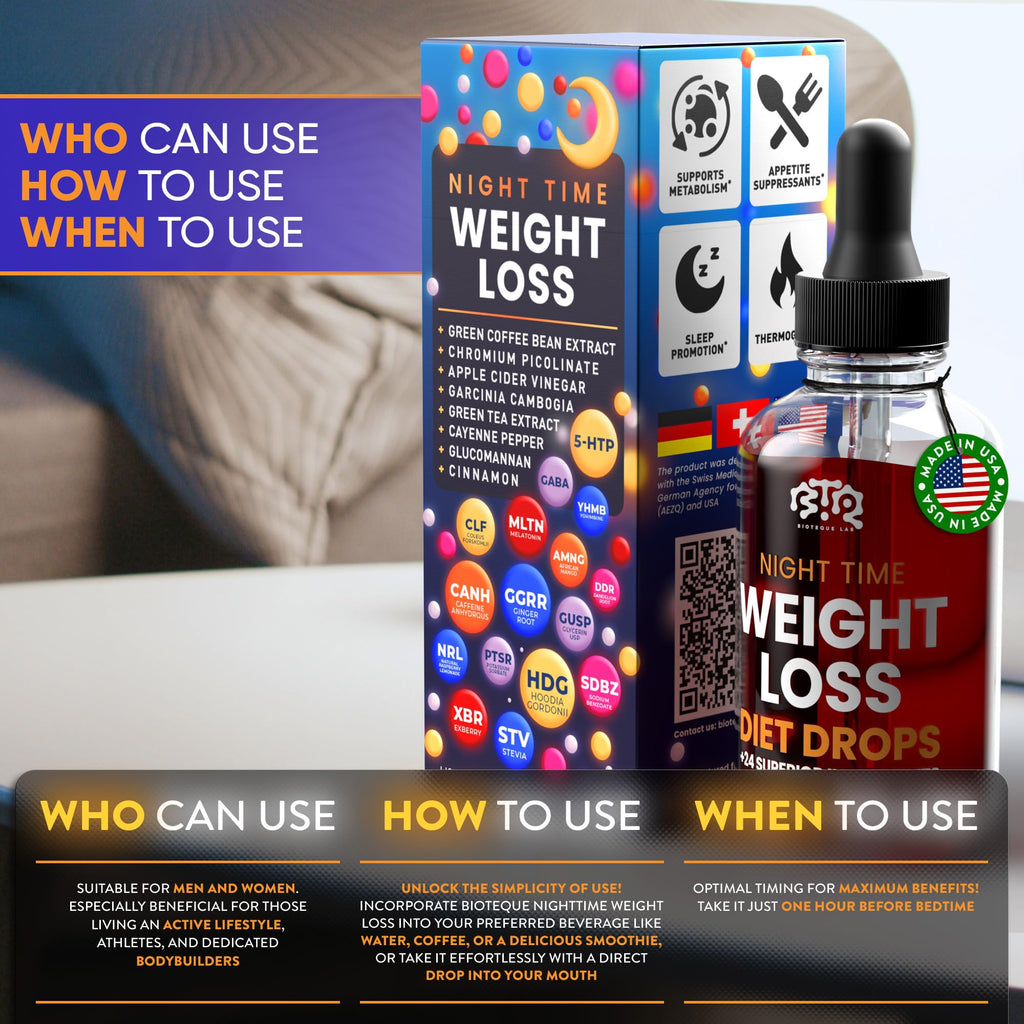BIOTEQUELAB Night Time Weight Loss Diet Drops - Appetite Control, Fat BIOTEQUELAB Au supplements