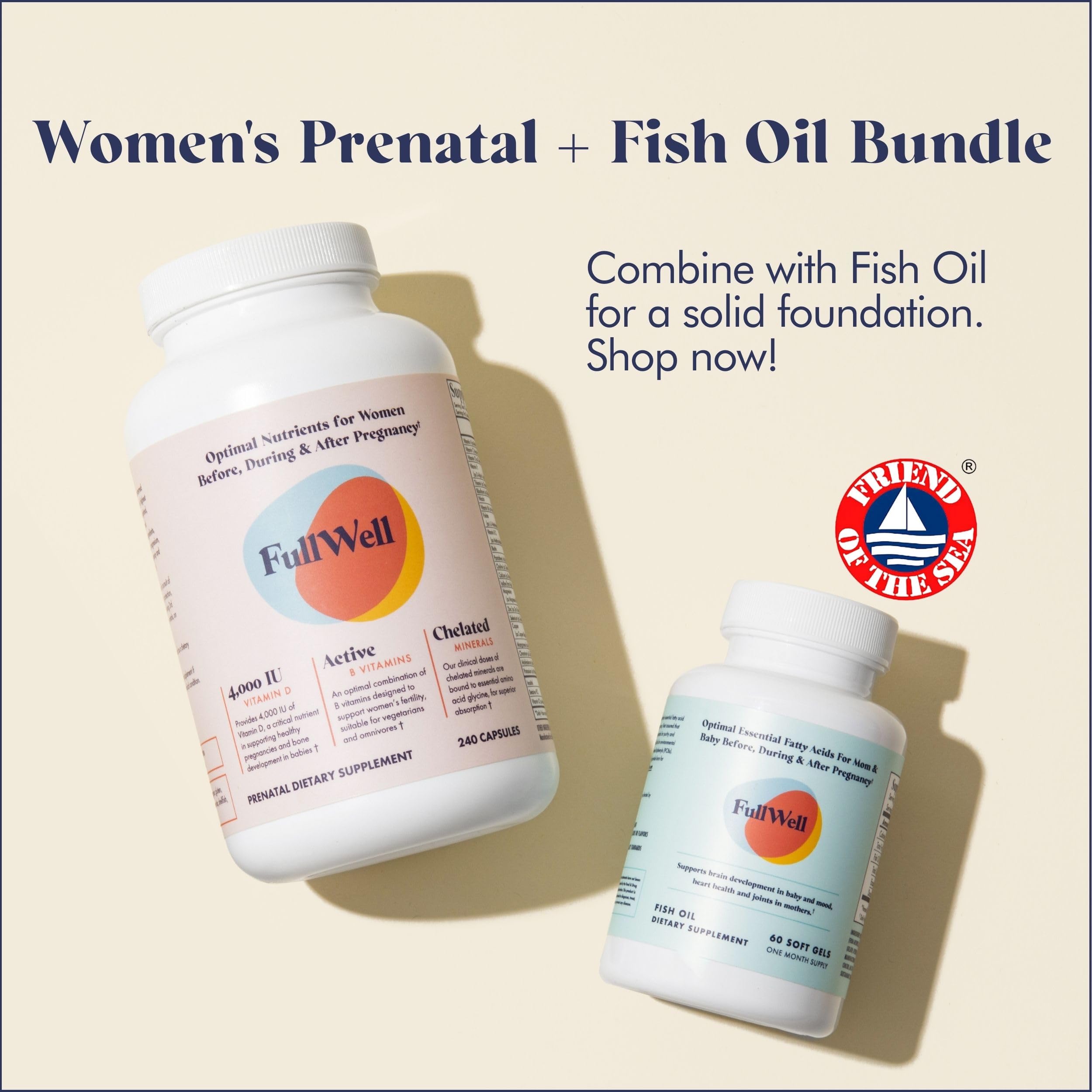 FullWell Women's Prenatal Multivitamin - Healthy Pregnancy Support - Contains Choline & Folate - Supports Fetal Growth