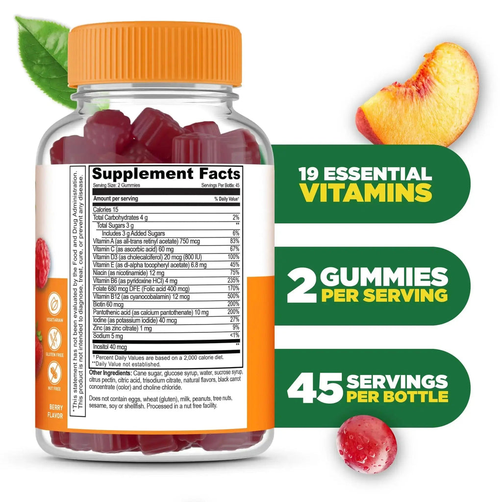 Lifeable Multivitamin for Men Gummies | VIT A, C, D, E, B1, B2, Niacin, B5, B6, Folate, B12, Biotin, Iodine, Zinc, Chromium, Ginseng, Lycopene, Inositol | Lifeable Au supplements