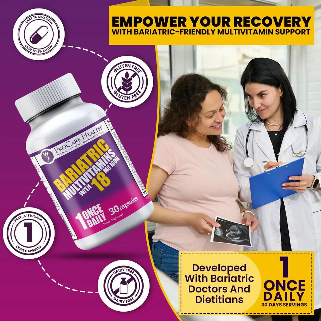 ProCare Health Bariatric Multivitamin with Iron 18mg (30 Easy to Swallow Capsules) - Post Op Bariatric Vitamins ProCare Health Au supplements