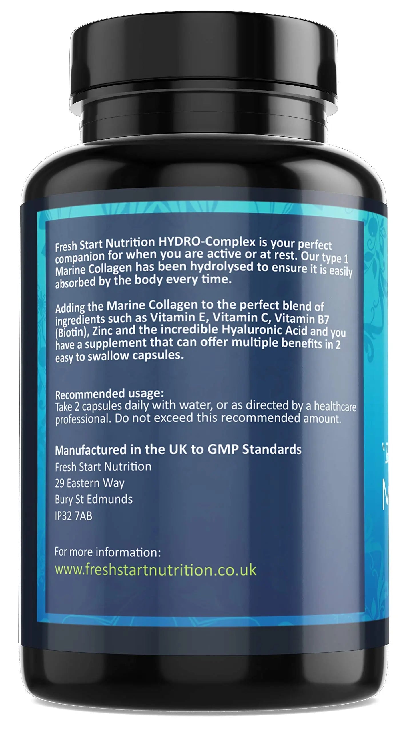 Marine Collagen Tablets 1000mg - 90 Premium Type 1 Hydrolysed Collagen Capsules with Hyaluronic Acid Fresh Start Nutrition Au supplements