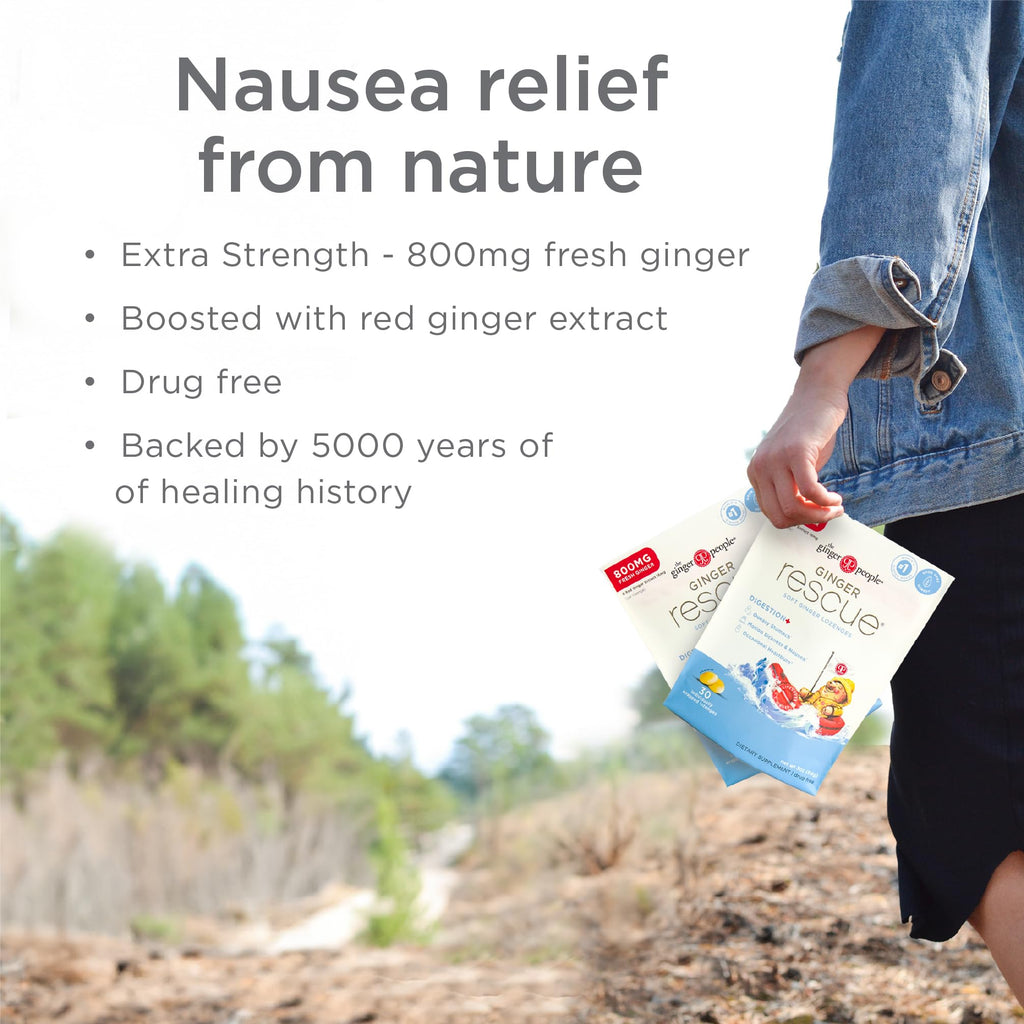 The Ginger People Ginger Rescue Digestive Wellness Lozenges (Soft) | Extra Strength - 800mg | Nausea, Upset Stomach, Motion Sickness