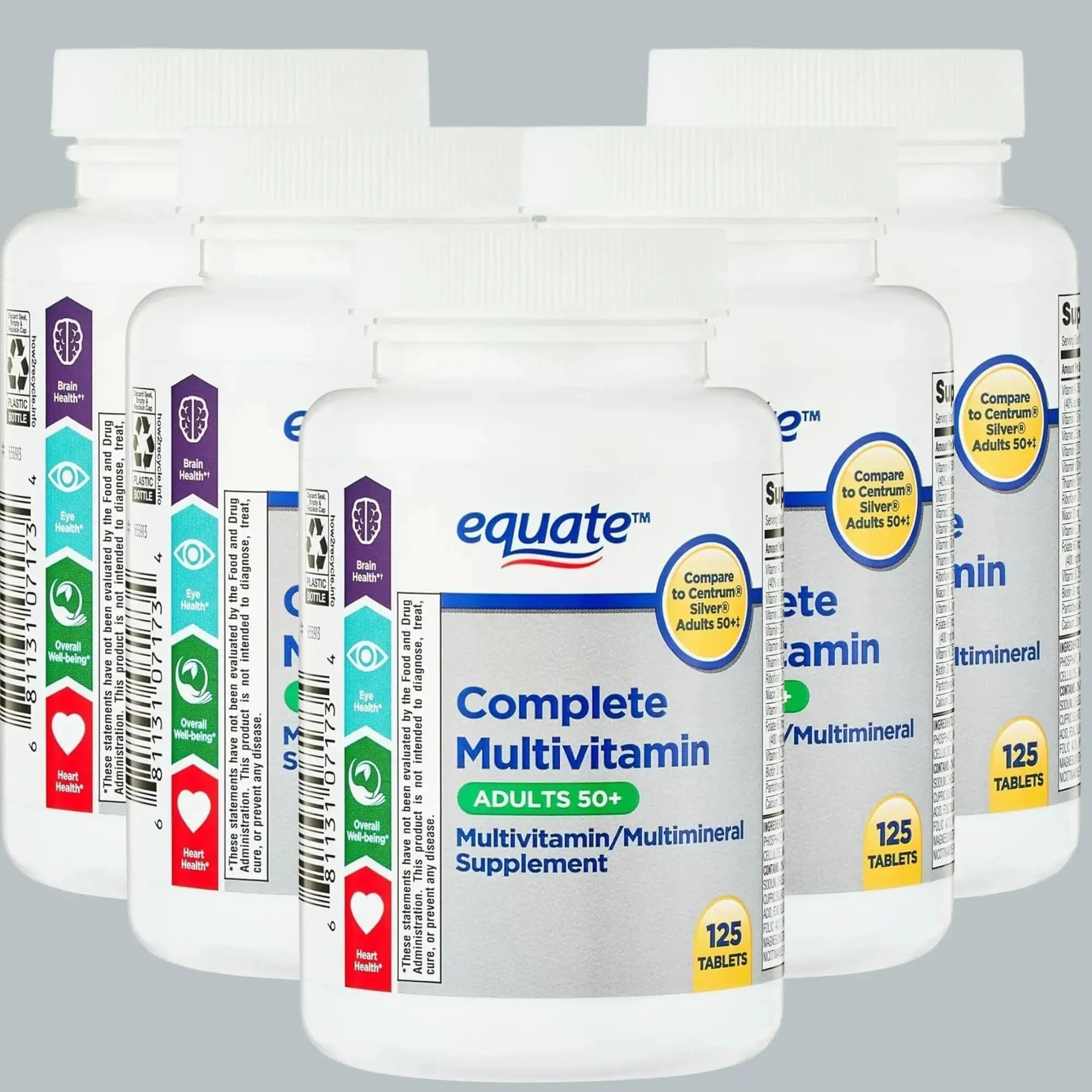 Equate Adult 50+ One Daily Complete Multivitamin Multimineral Supplement Tablets, Healthy Brain Aus Healthcare Au supplements