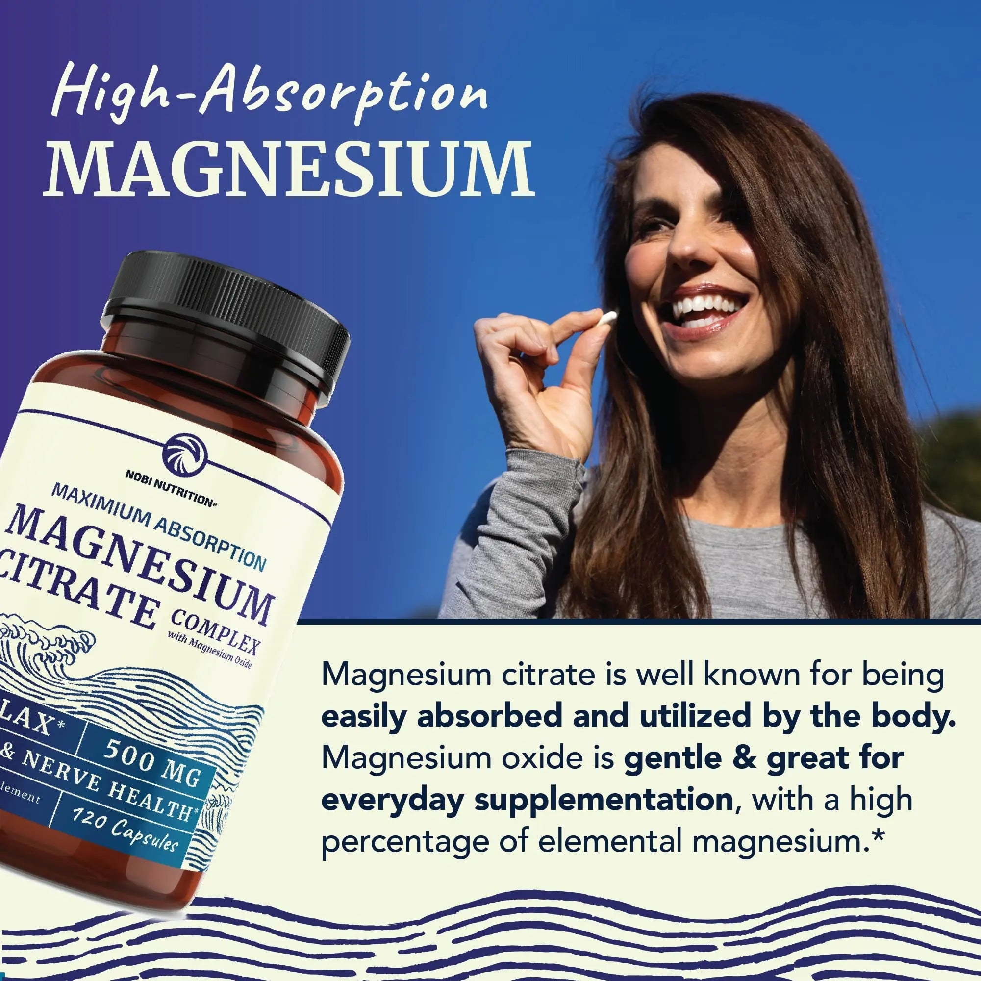 Magnesium Citrate Complex 500 MG for Calm, Relaxation, Constipation & Digestion Nobi Nutrition Au supplements