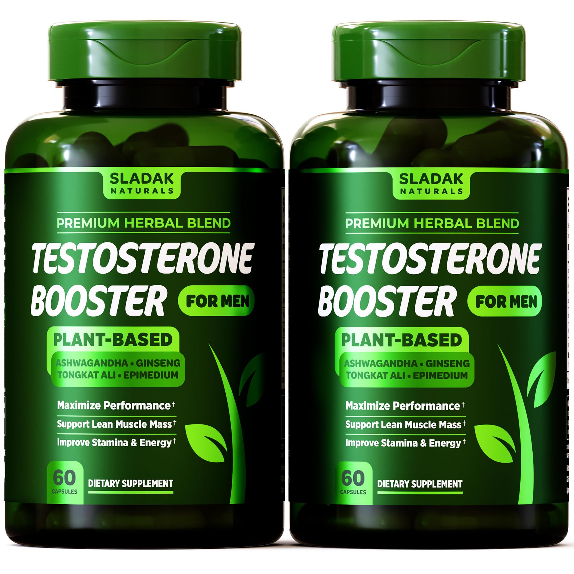 Testosterone Booster Supplement for Men - Male Enhancing Test Boost - Ashwagandha, L-Arginine, Tongkat Ali, Tribulus + More - Workout, Build Muscle, Strength, Energy & Performance - 2 Month Supply SLADAK NATURALS ㅤ Au supplements