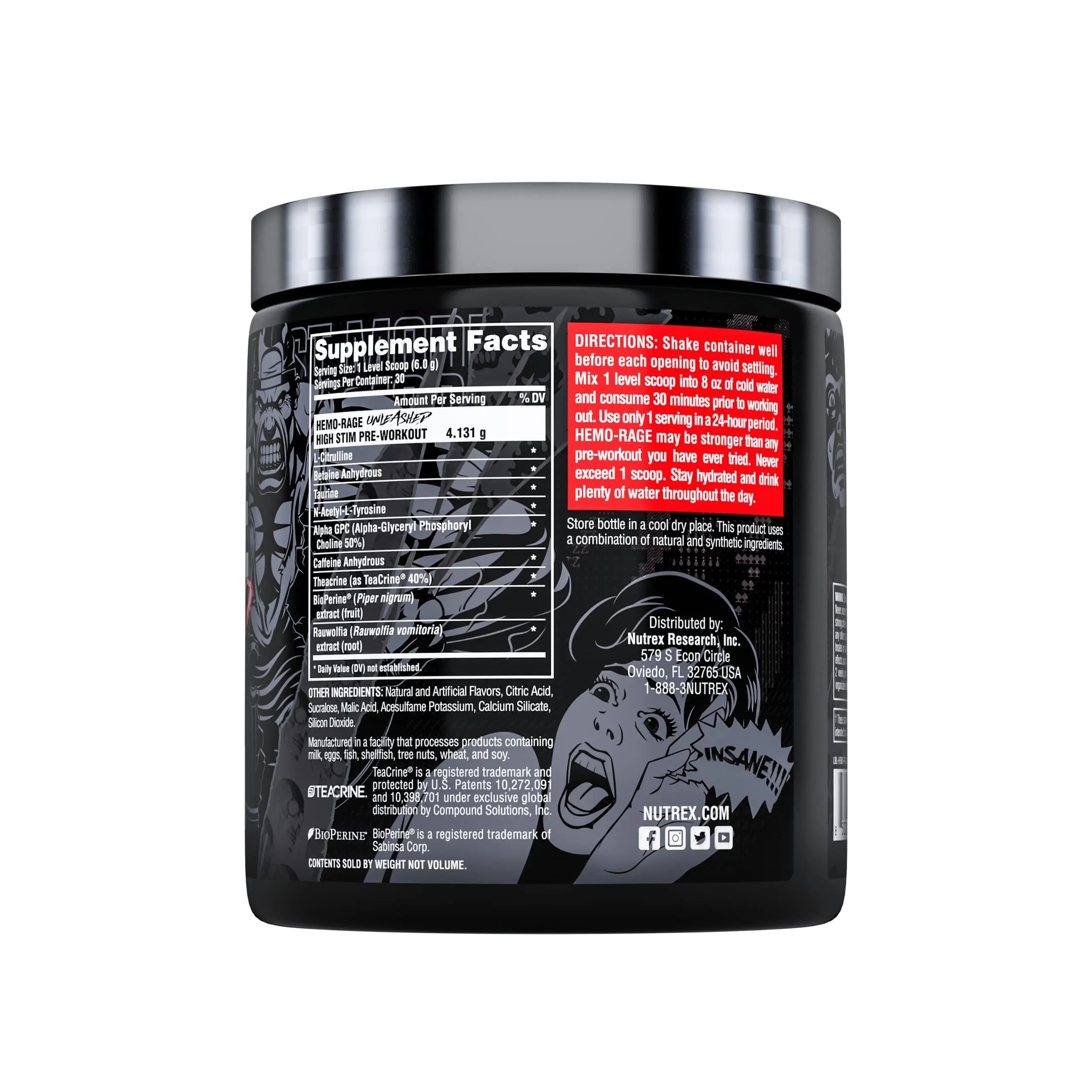 Nutrex Research Hemo-Rage Extreme High Stim Pre Workout Powder | Insane Lasting Energy Nutrex Research Au supplements