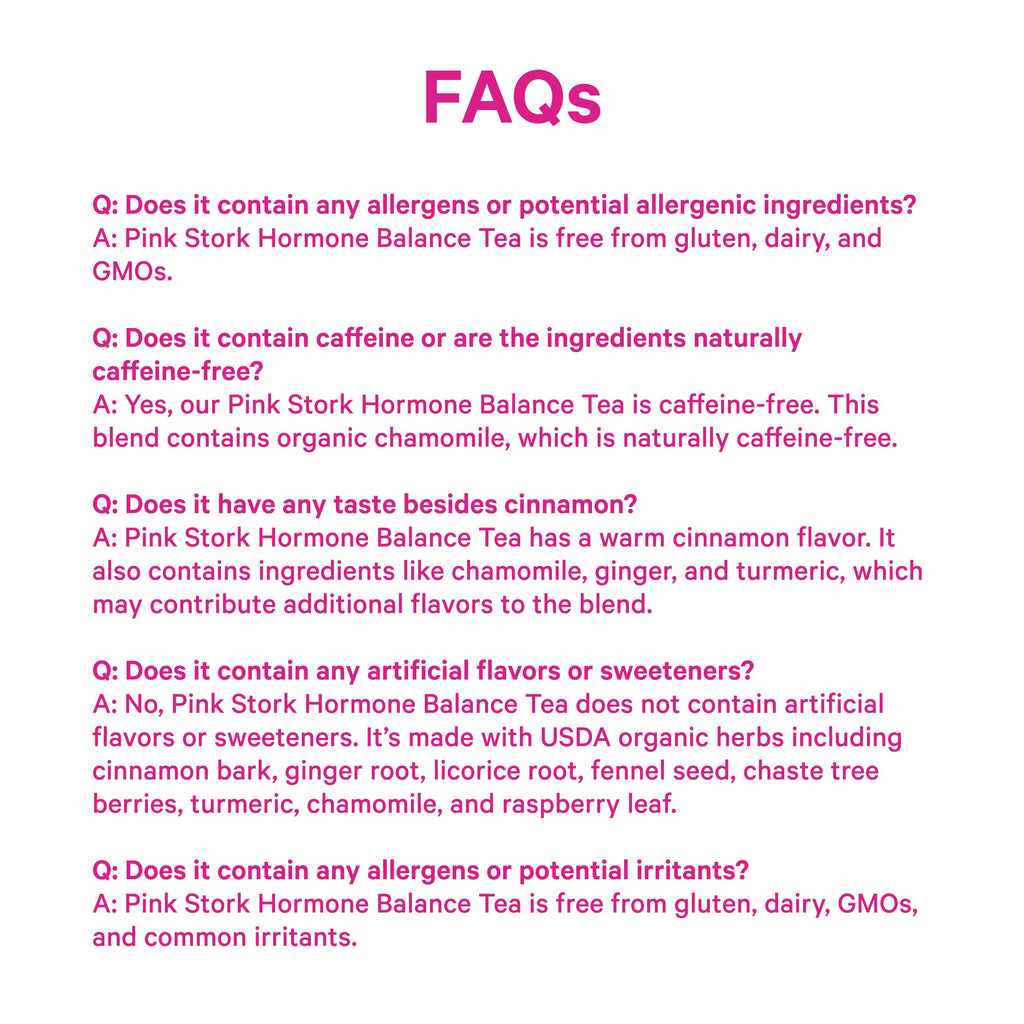 Pink Stork Hormone Balance Tea for Women – Red Raspberry Leaf & Chasteberry (Vitex) – Organic Herbal Tea for PMS, Menstrual Cycle & Perimenopause Support – Caffeine-Free Cinnamon Blend – 30 Cups Pink Stork Au supplements
