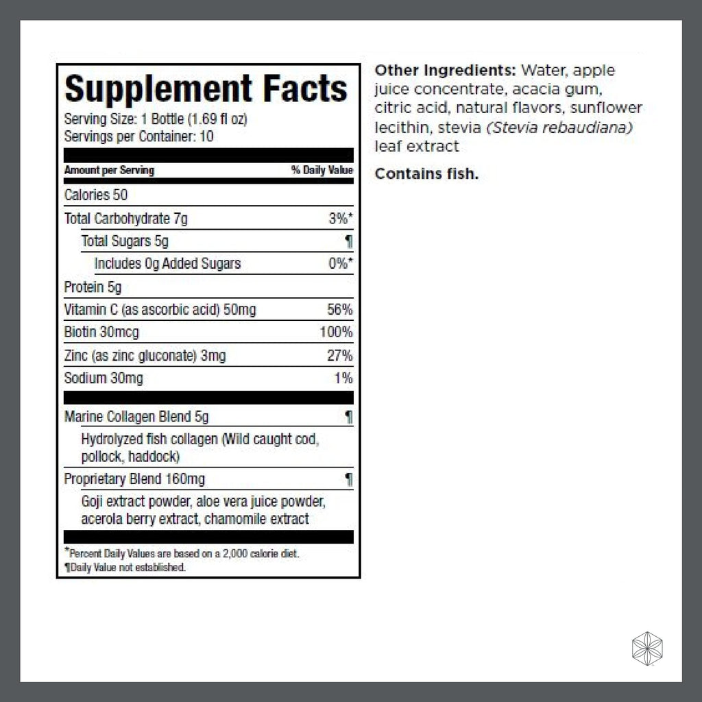 Isagenix Collagen Elixir - Drink with Marine Collagen Peptides - Support a Youthful Appearance with Vitamin C, Zinc & Biotin - 10 Bottles (1 Box)