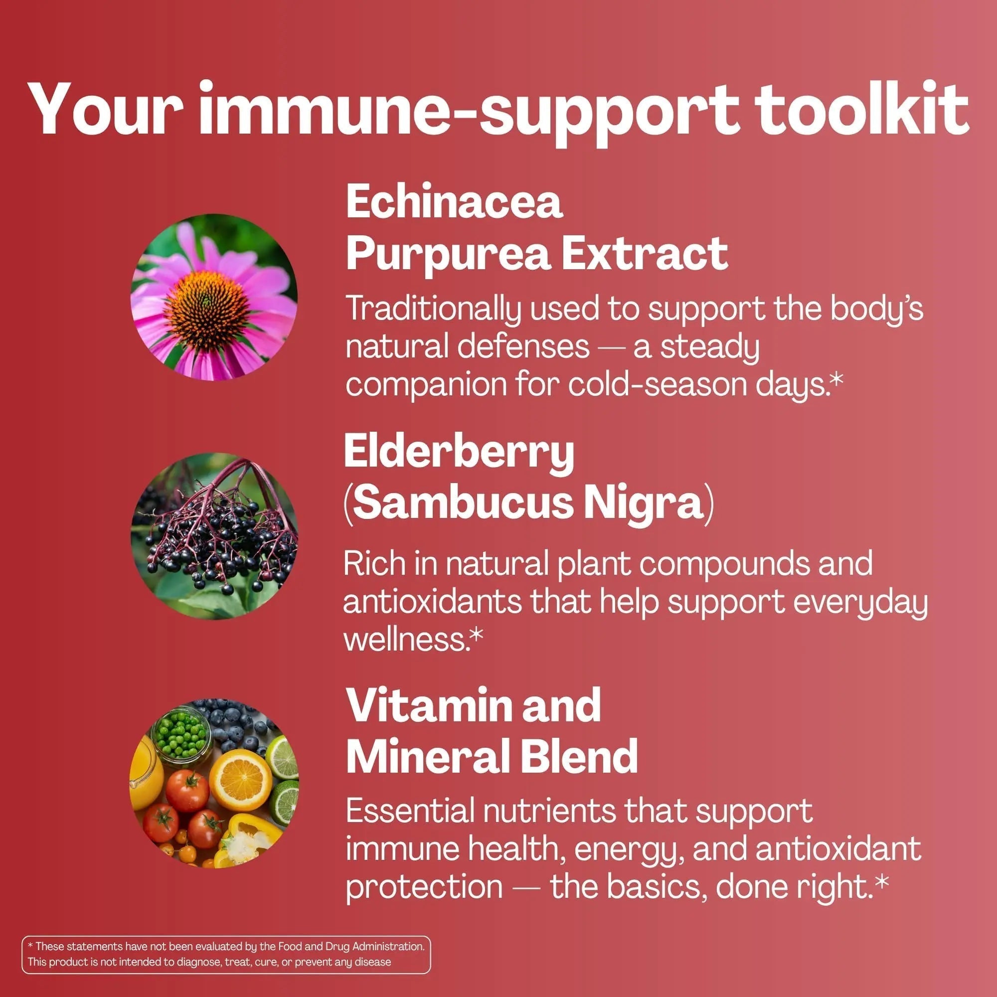 URVI® Immune Support Gummies - Vitamin C, D3 K2, E, Niacin, Zinc & Selenium with Elderberry & Echinacea URVI Au supplements