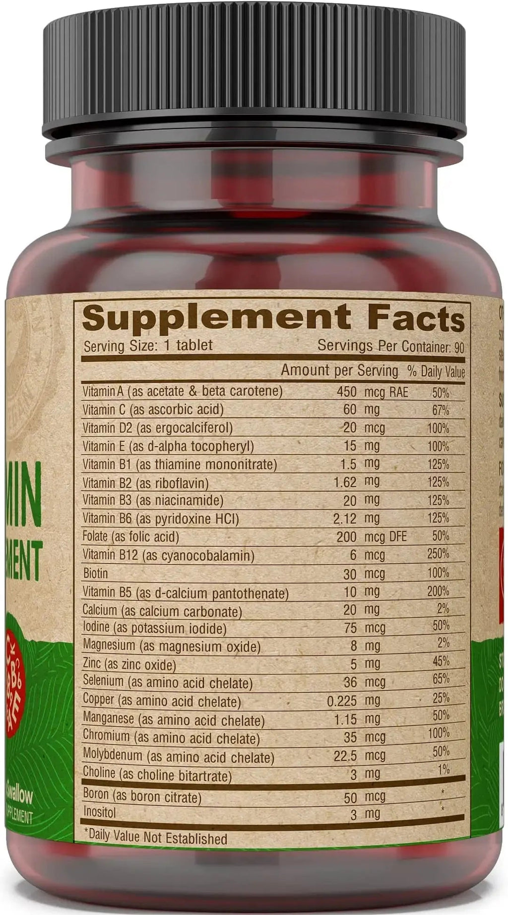 DEVA Vegan Iron-Free Multivitamin & Mineral Supplement, Vitamin C, D2, E & B-Complex, Biotin, 90 Tiny Tablets DEVA Au supplements