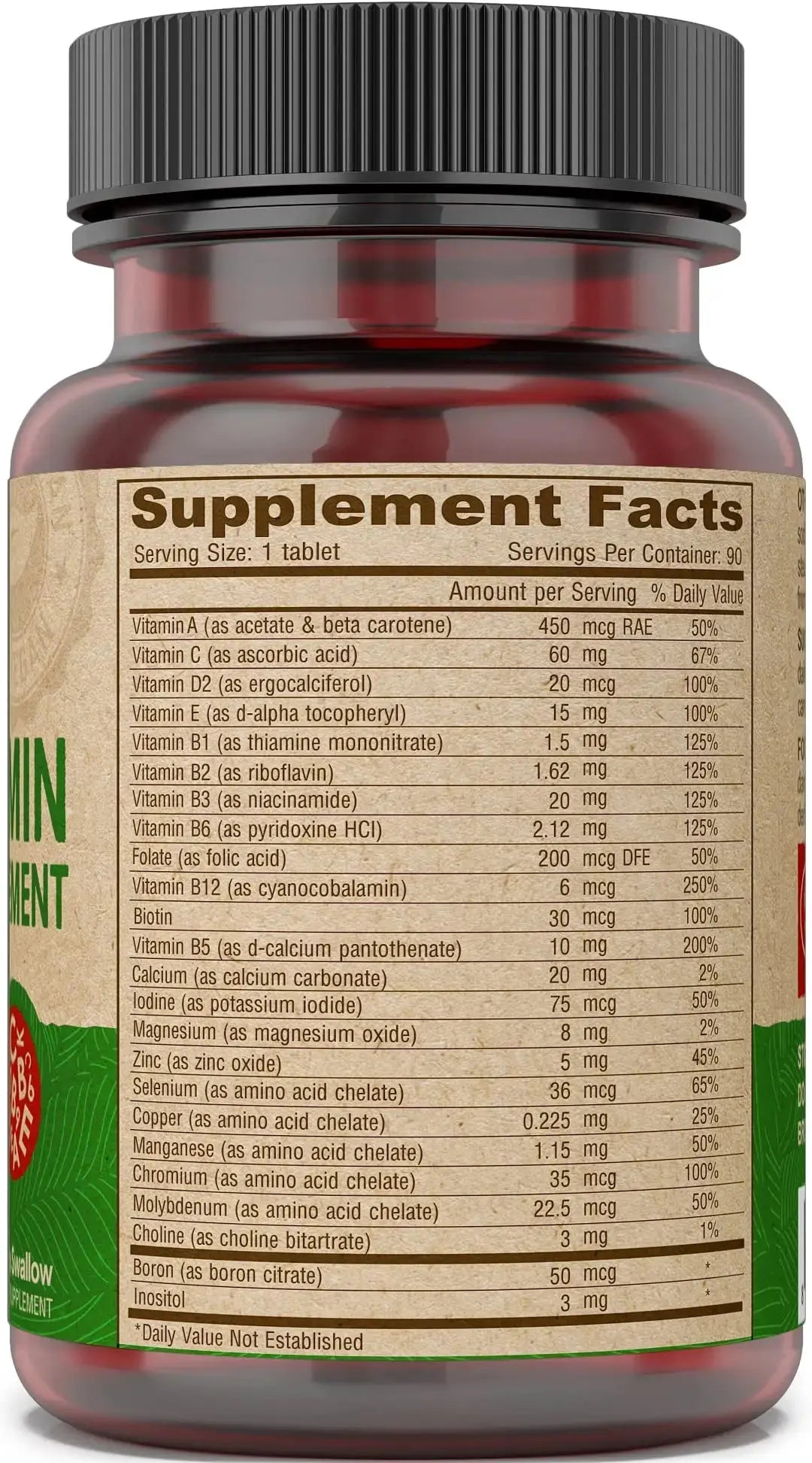 DEVA Vegan Iron-Free Multivitamin & Mineral Supplement, Vitamin C, D2, E & B-Complex, Biotin, 90 Tiny Tablets DEVA Au supplements
