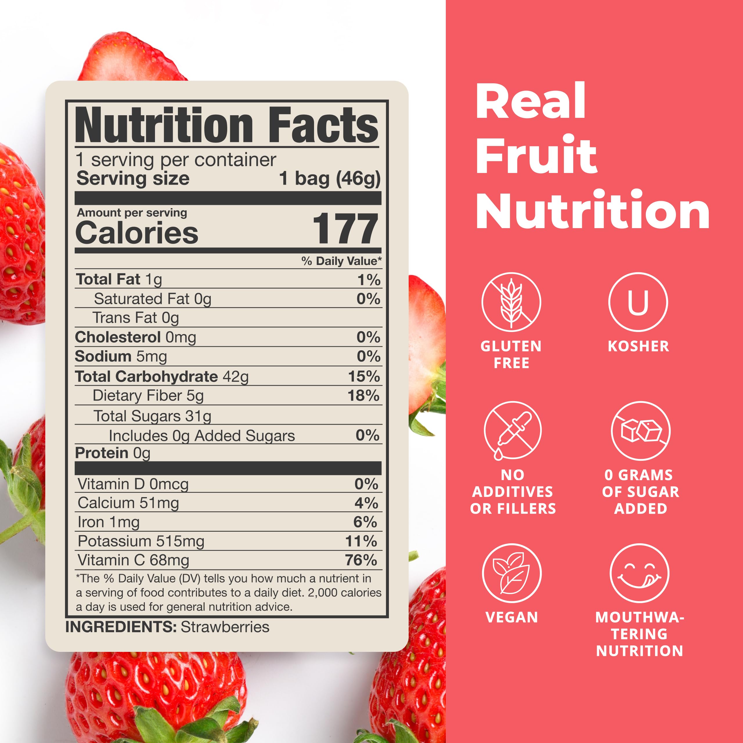 Balance of Nature Freeze-Dried Strawberries (5 Pack) – 100% Real Fruit, Crunchy Strawberry Slices, Healthy Snack, Mouthwatering Nutrition, Gluten-Free, Vegan, No Sugar Added, Five 1.6 oz Bags Balance of Nature Au supplements