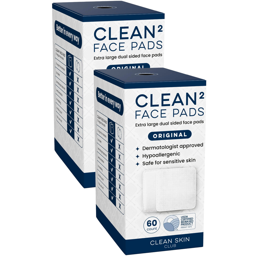 Clean Skin Club Clean² Pads 2.0 [NEW & Improved Edges] Guaranteed Not to Shed & Tear, Unique Triple Layers, Textured Side & Ultra Soft Side